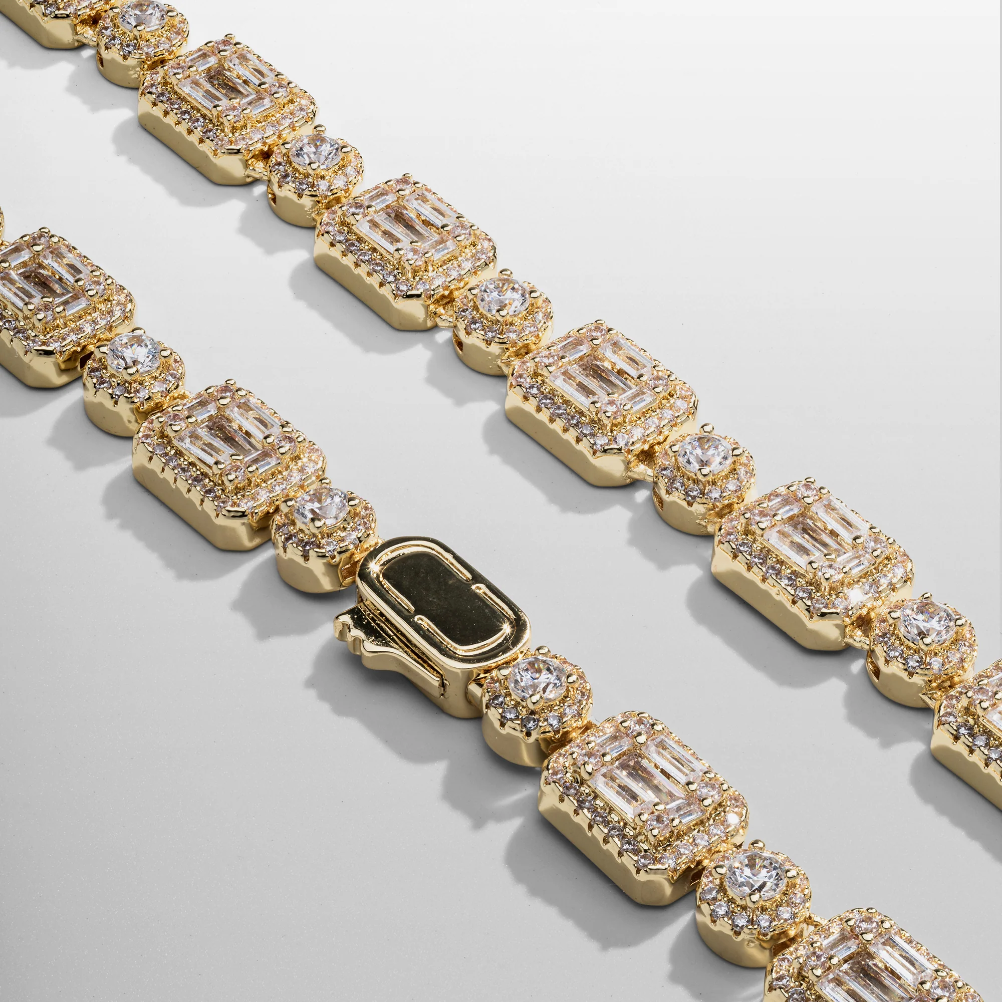Baguette Link Iced Necklace (Gold) - Image 3