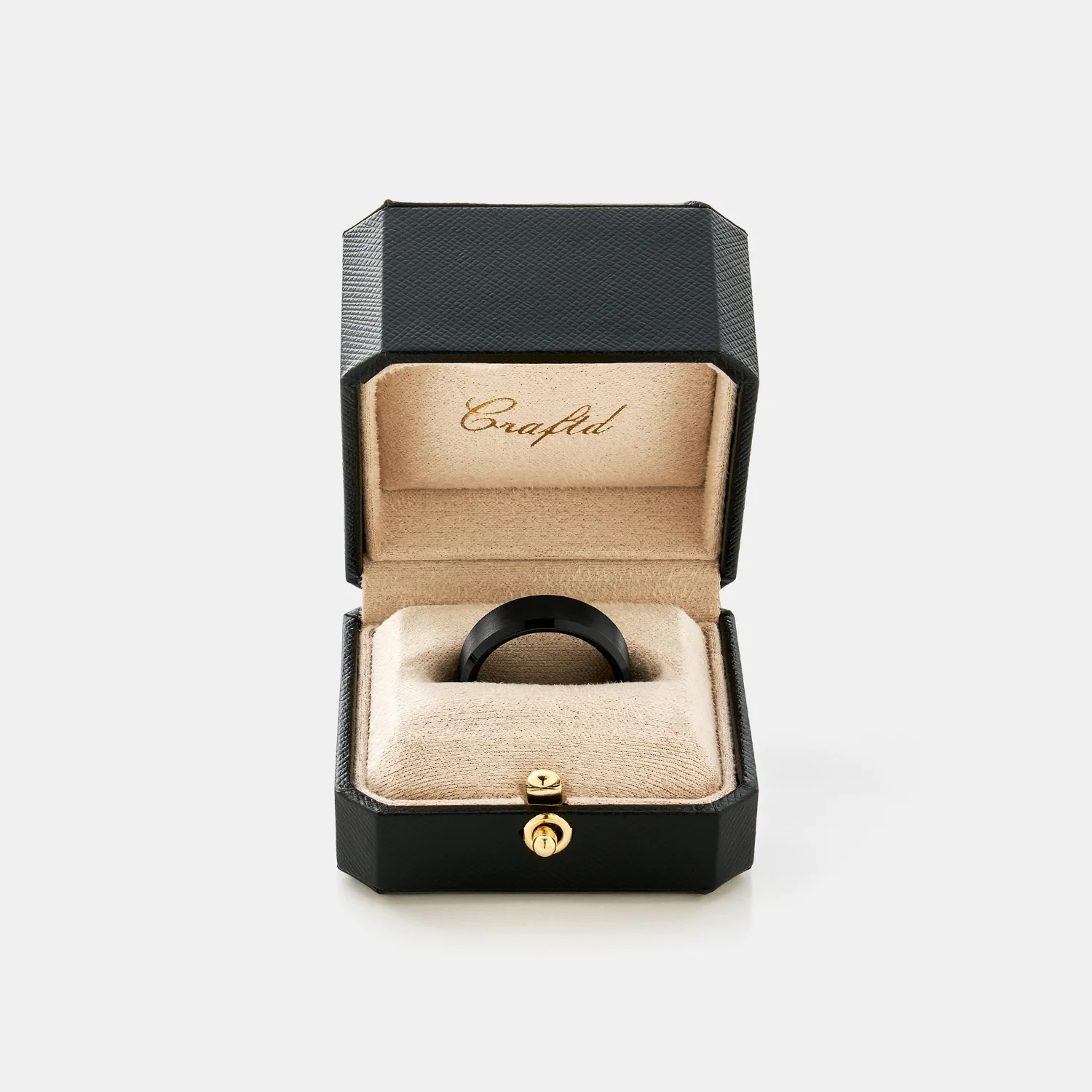 Bevelled Ring (Black) 8mm | Sterling Silver - Image 3