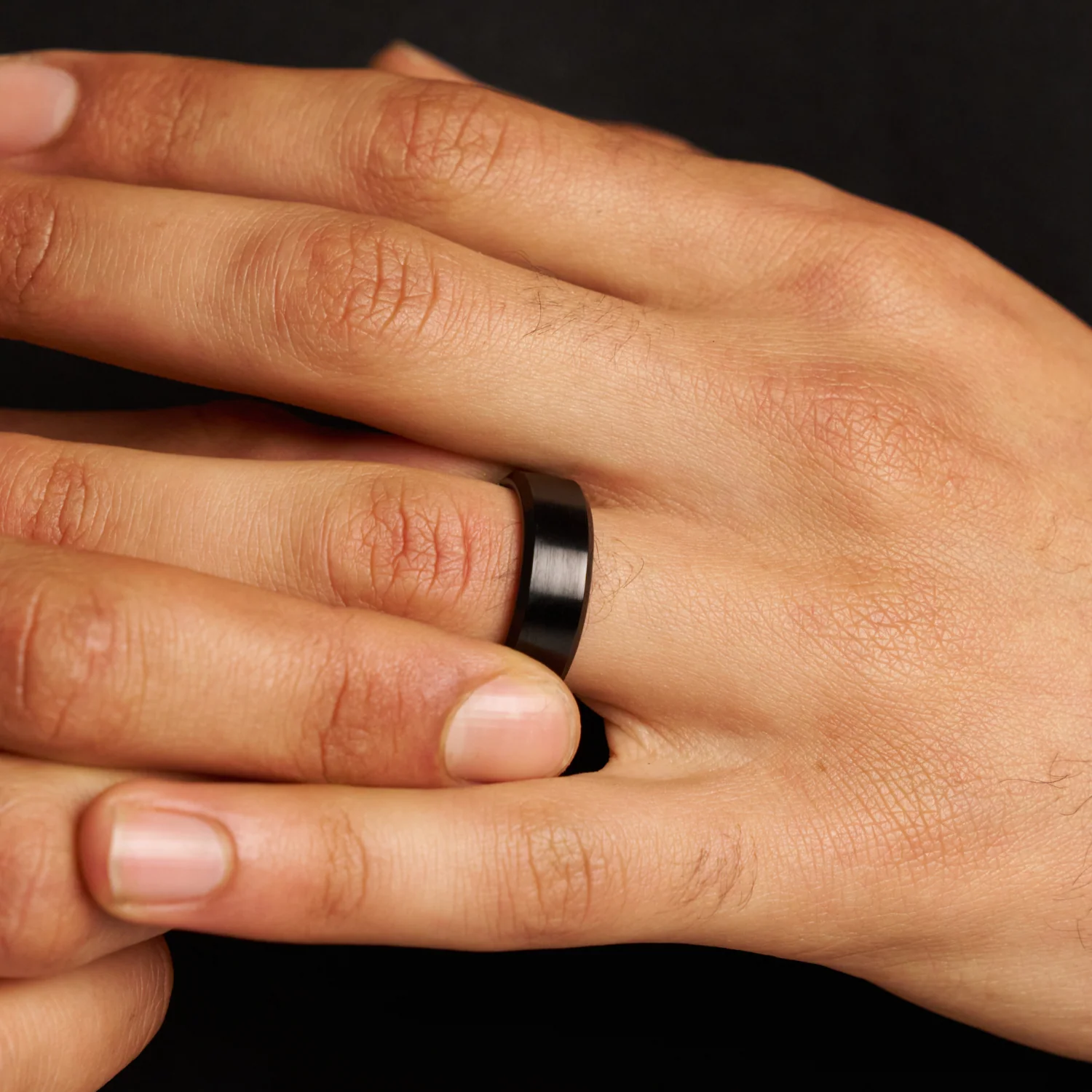 Bevelled Ring (Black) 8mm | Tungsten - Image 6