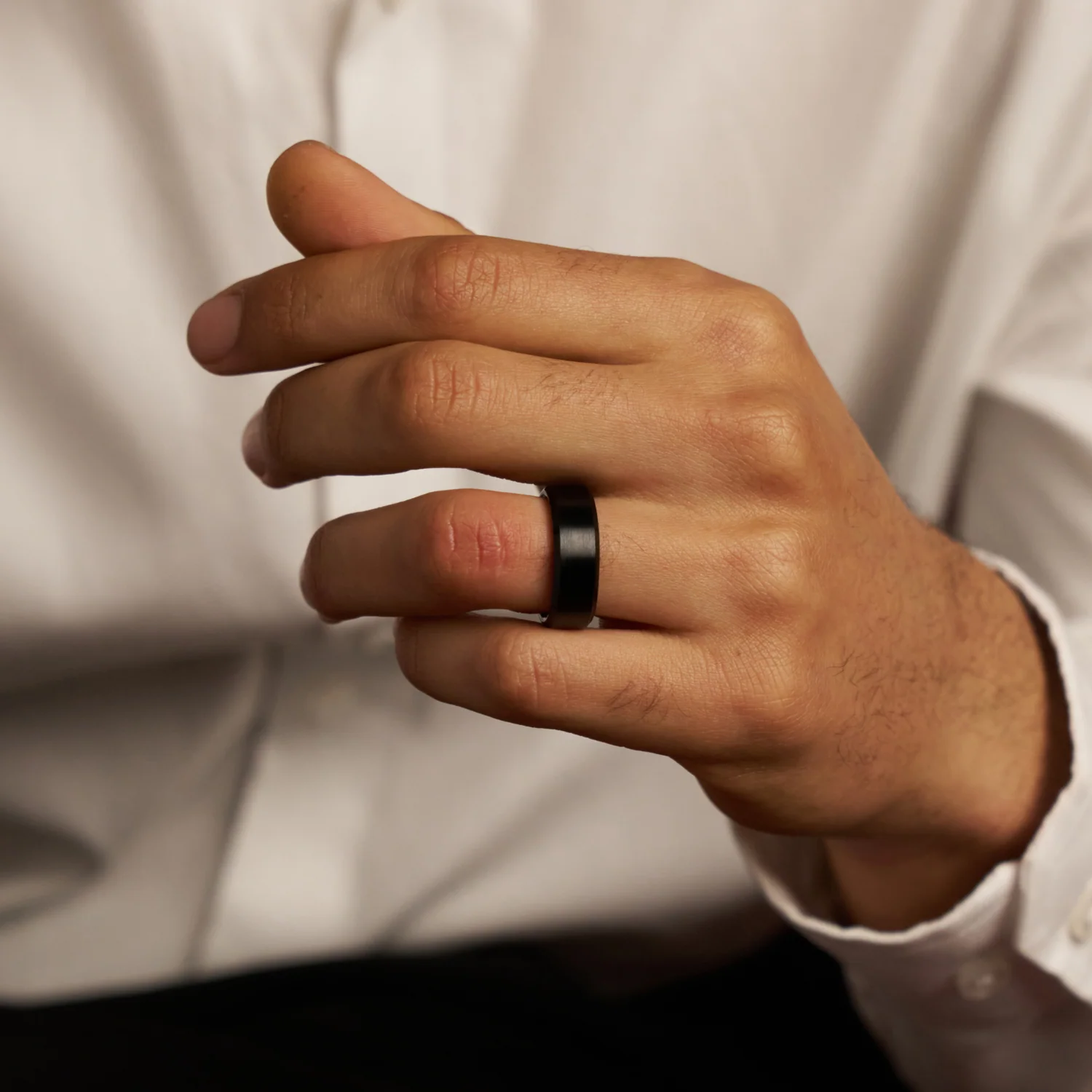 Bevelled Ring (Black) 8mm | Tungsten - Image 7