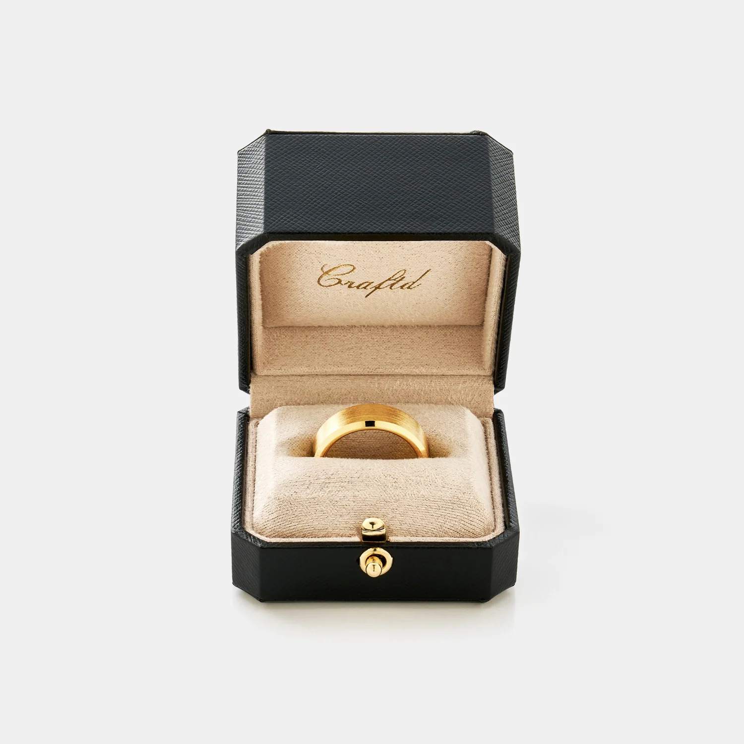 Bevelled Ring (Gold) 8mm | 18ct Gold Tungsten - Image 2
