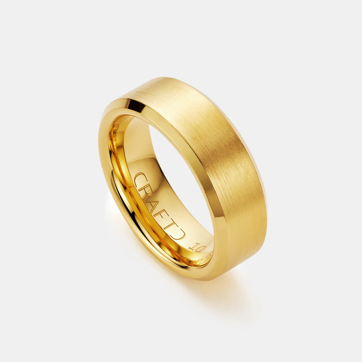 Bevelled Ring (Gold) 8mm | 18ct Gold Tungsten - Image 3
