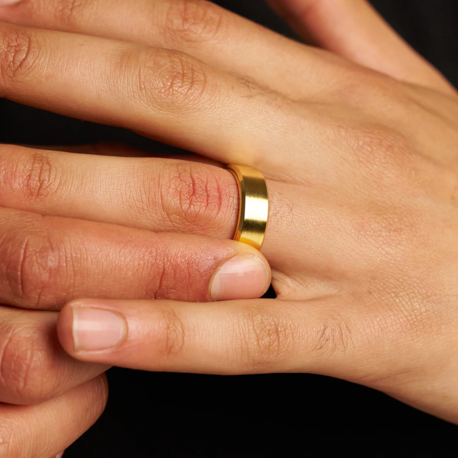 Bevelled Ring (Gold) 8mm | 18ct Gold Tungsten - Image 6