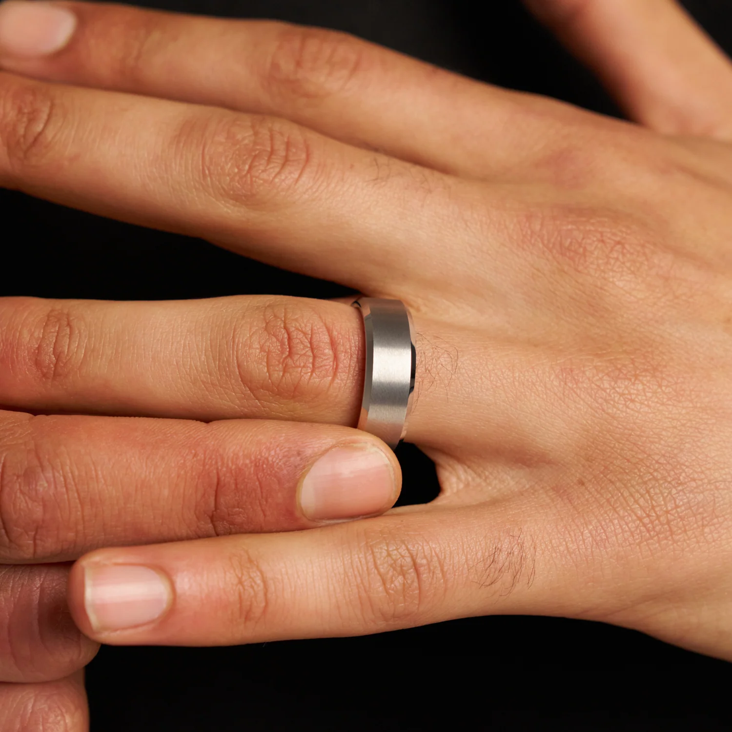 Bevelled Ring (Silver) 8mm | Tungsten - Image 4
