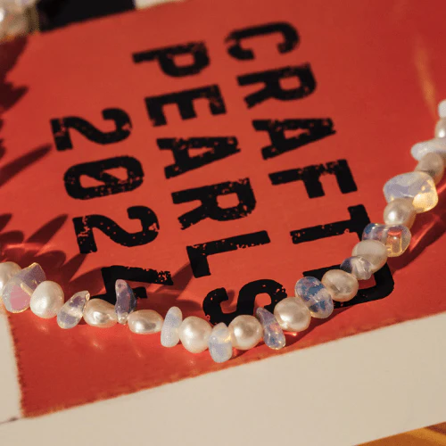 Blue Quartz Real Pearl Necklace (Silver) - Image 8