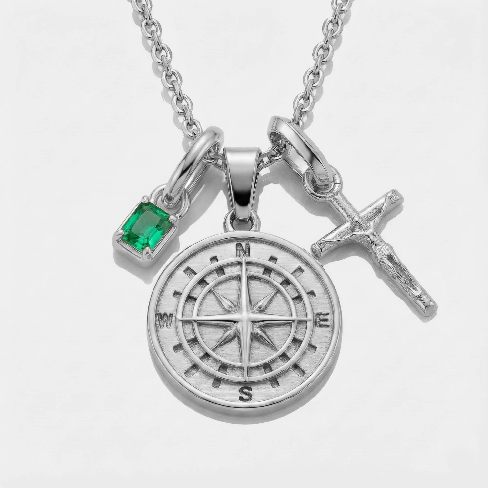 Build Your Own Pendant (Silver) | Emerald Stone - Image 3