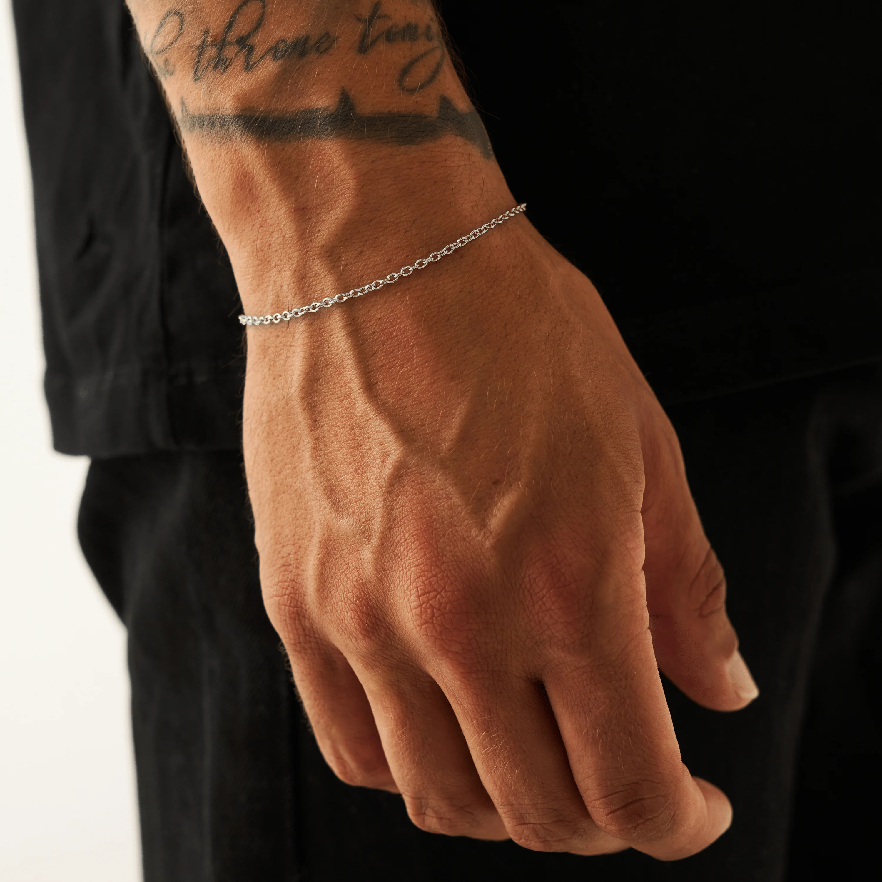 Cable Bracelet (Silver) 2mm - Image 2