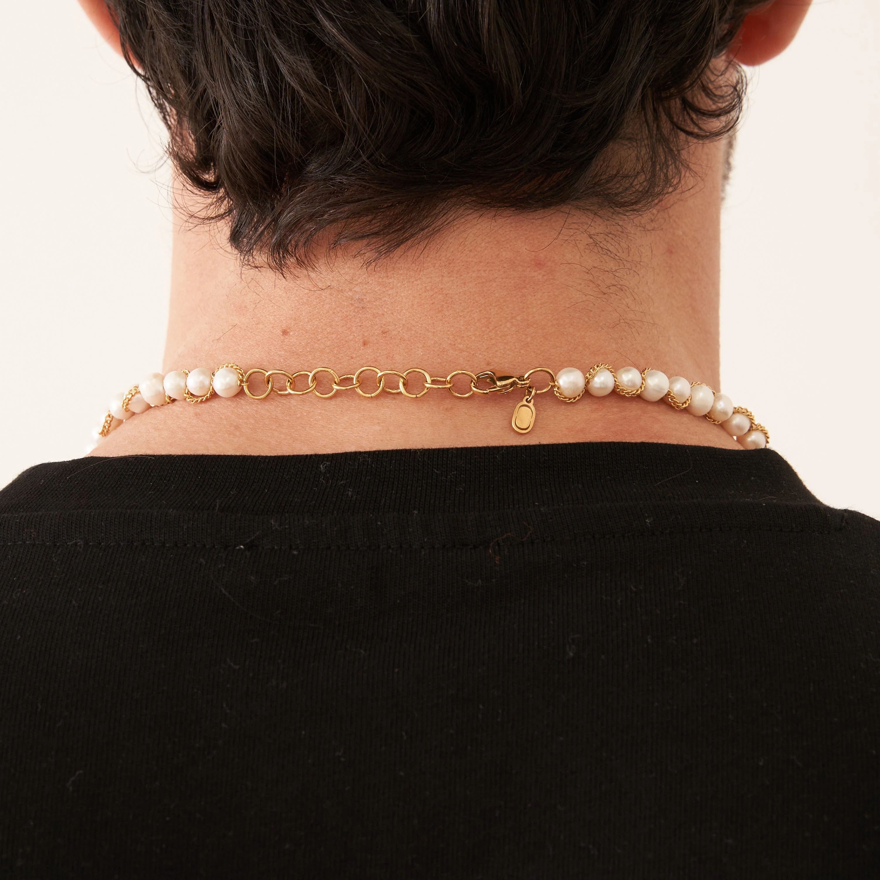 Chain Wrap Real Pearl Necklace (Gold) - Image 6