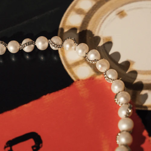 Chain Wrap Real Pearl Necklace (Silver) - Image 7
