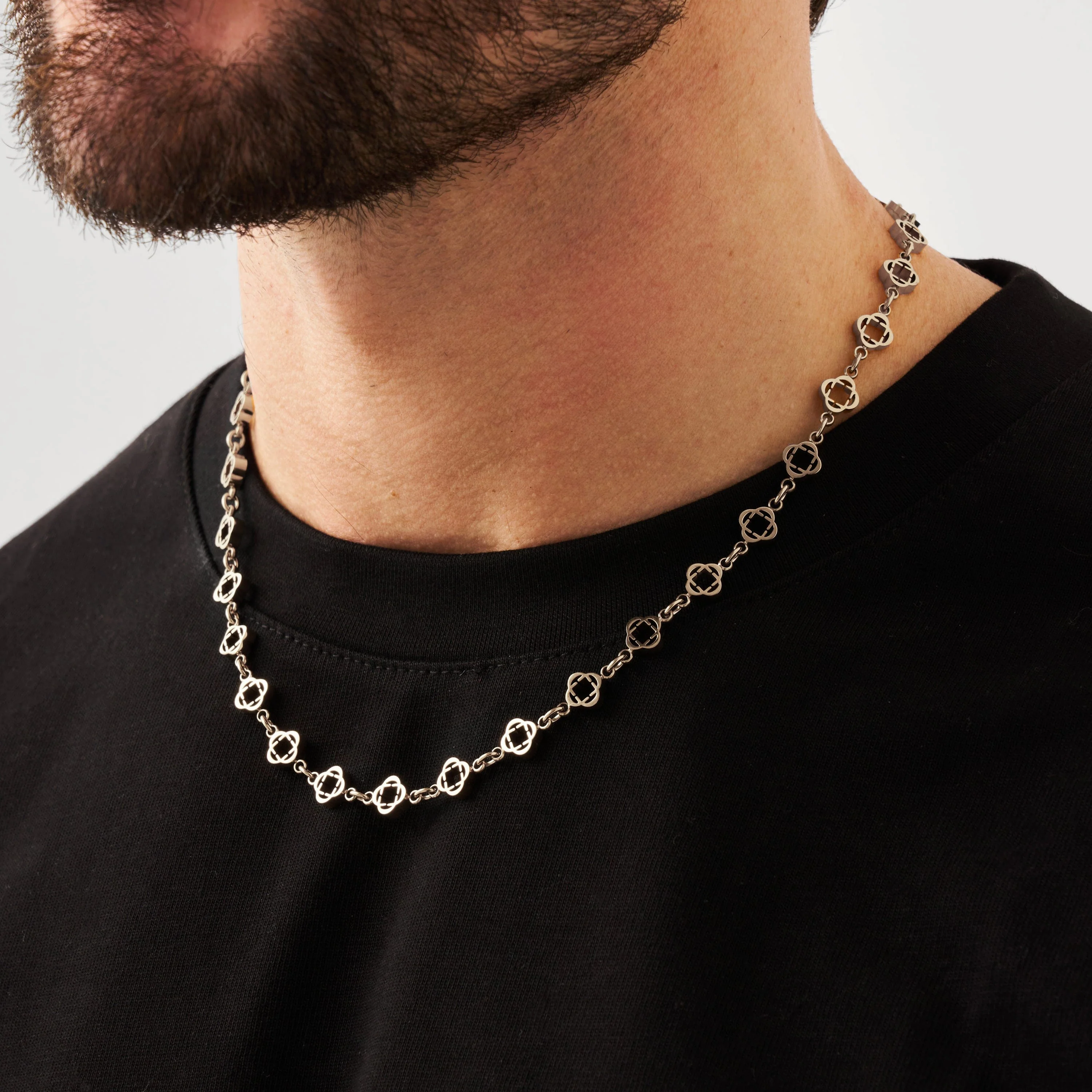 Clover Link Necklace (Silver) - Image 3