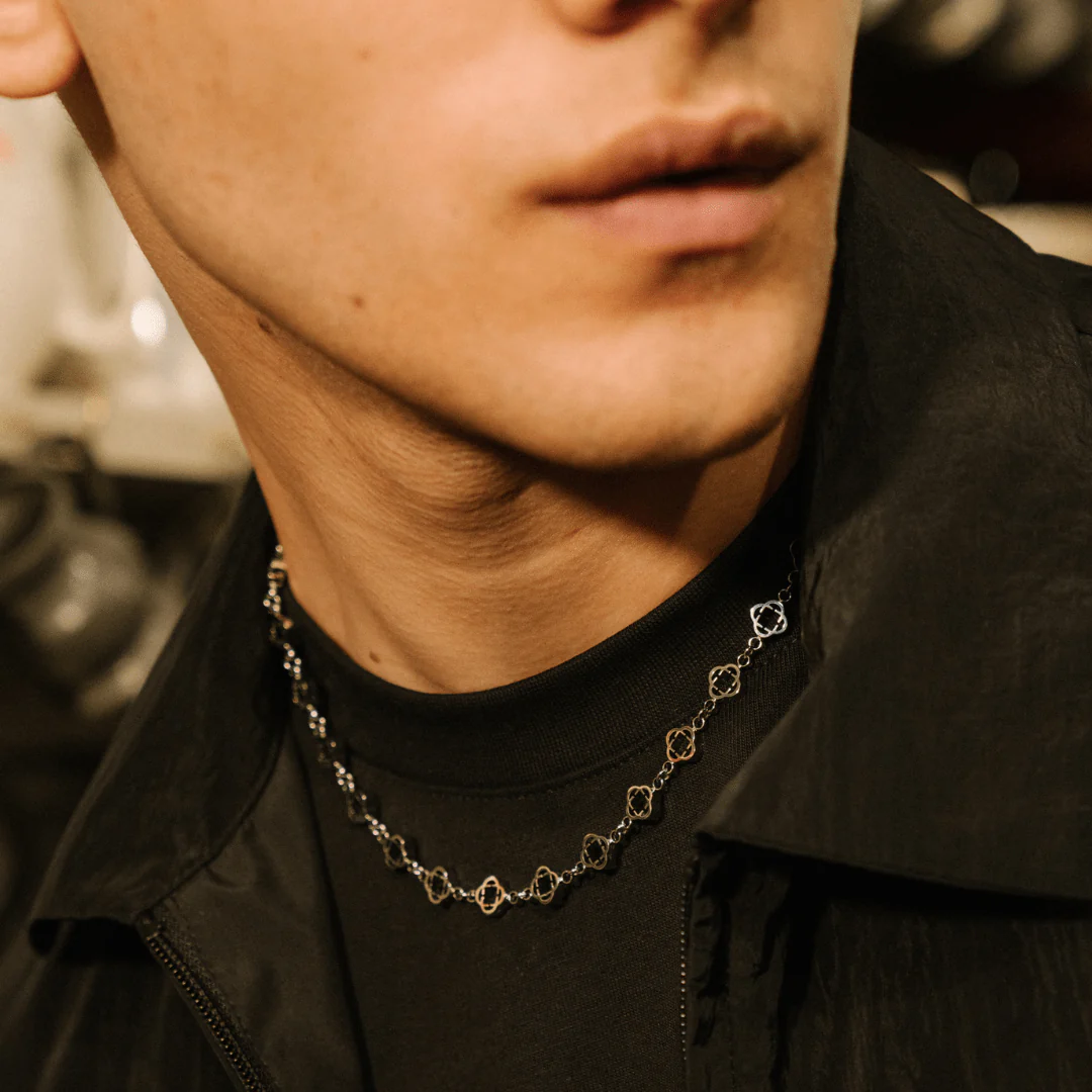 Clover Link Necklace (Silver) - Image 7