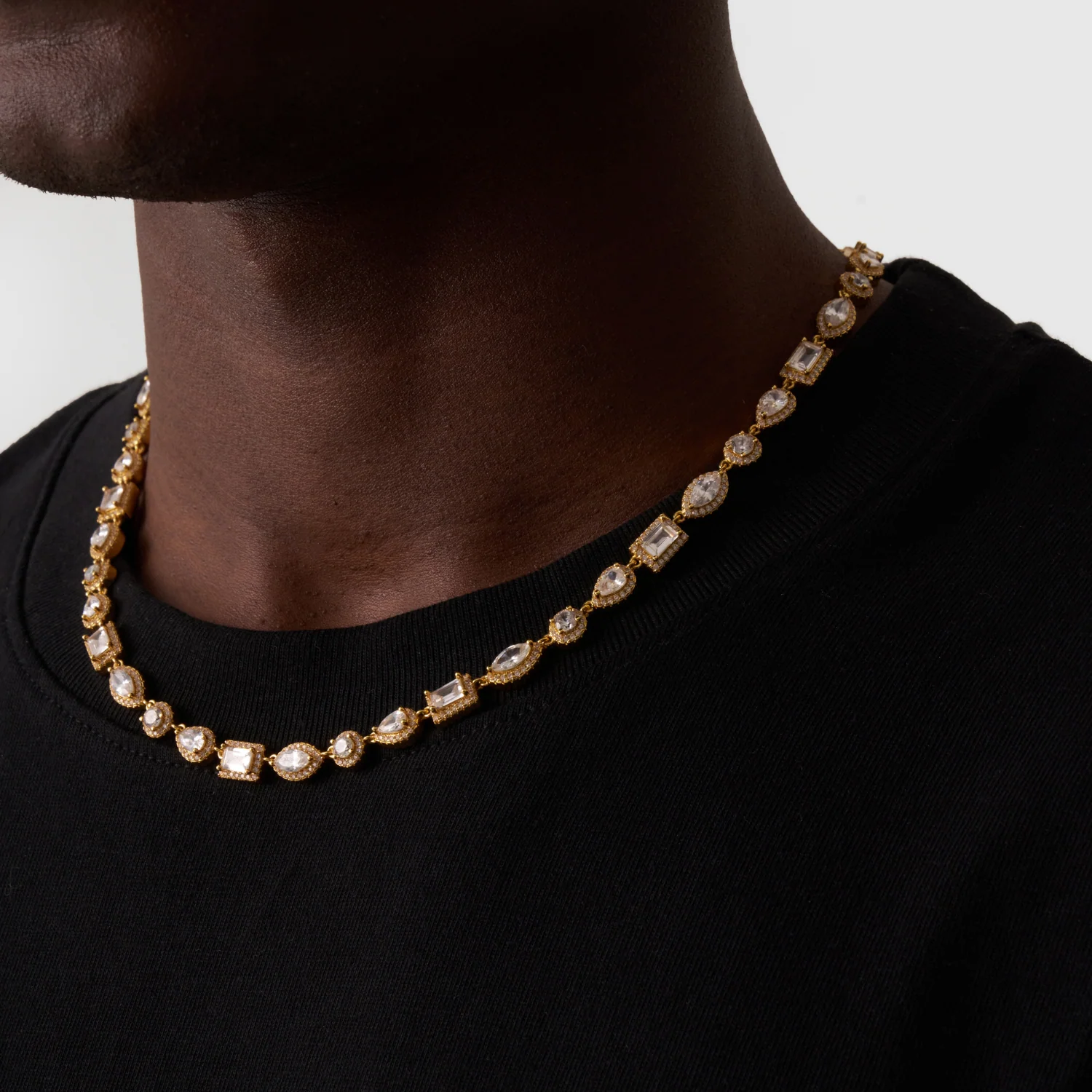 Mixed Cluster Linked Necklace (Gold) - Image 5