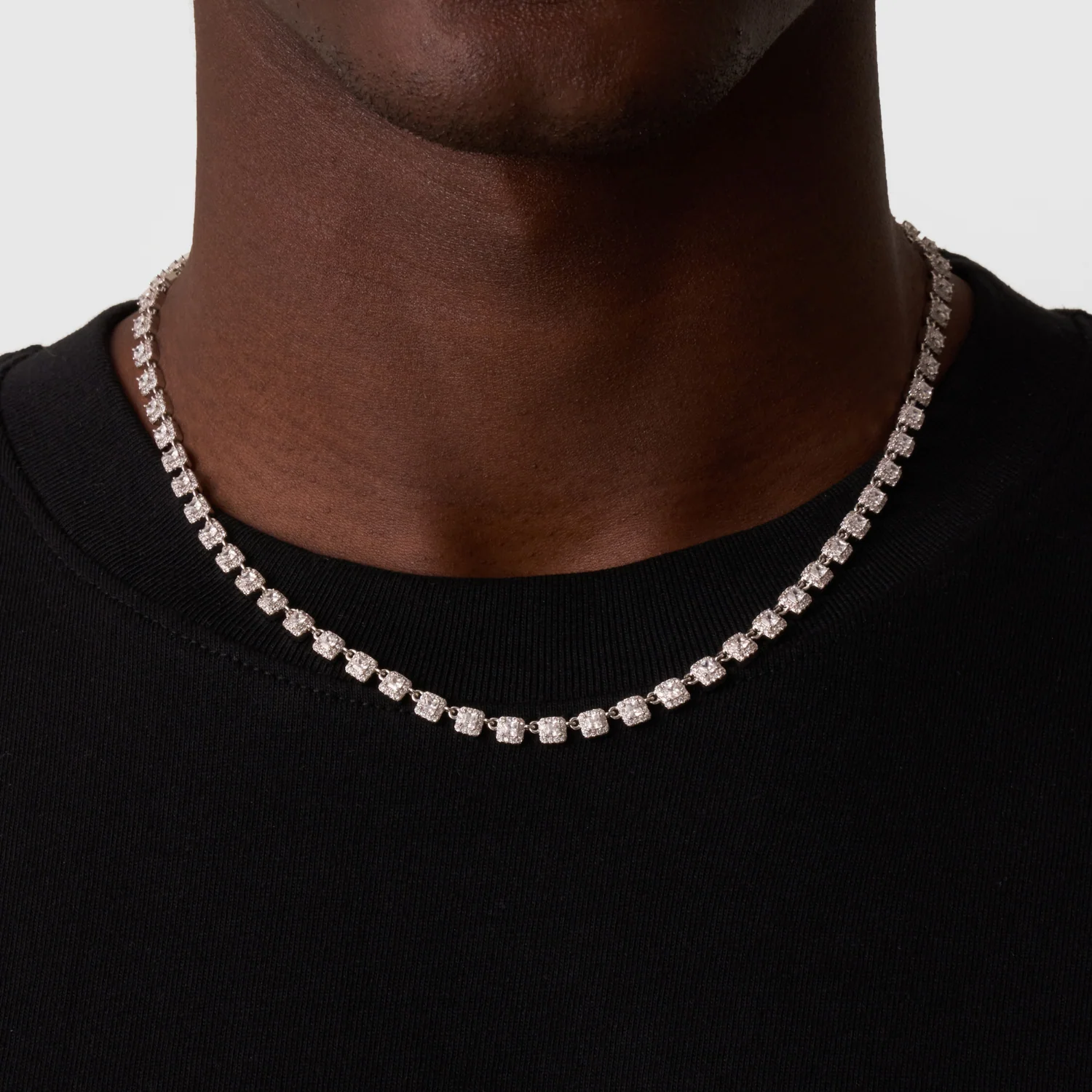 Cluster Stone Tennis Chain (Silver) - Image 2