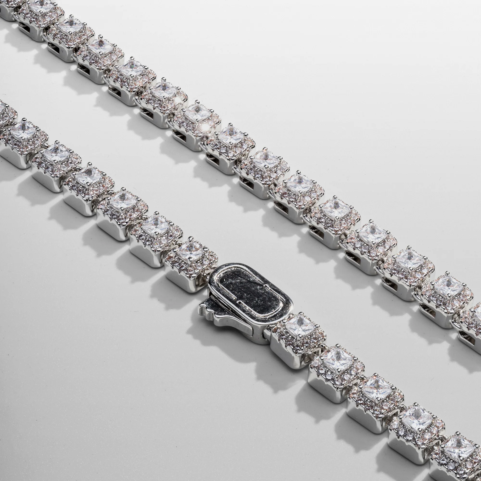 Cluster Stone Tennis Chain (Silver) - Image 3