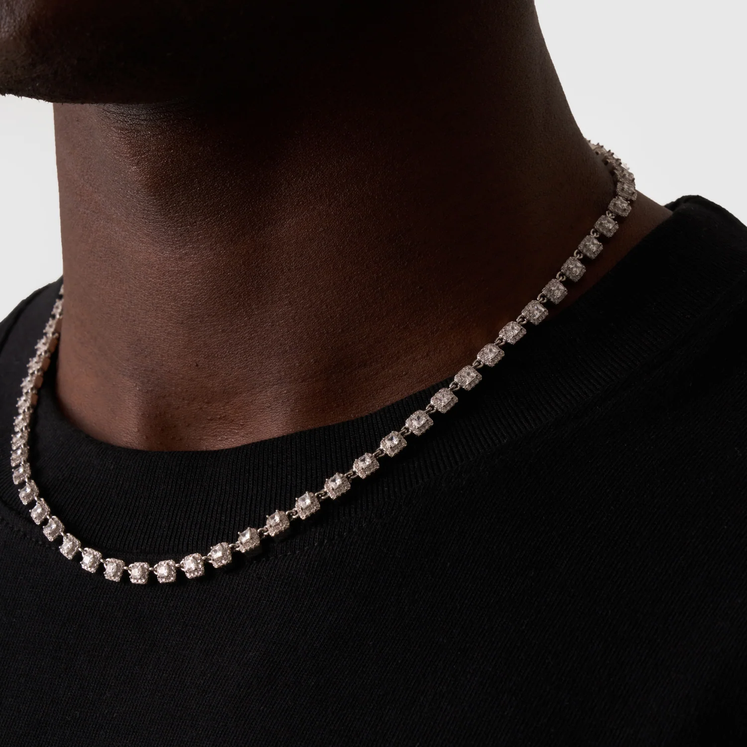 Cluster Stone Tennis Chain (Silver) - Image 4