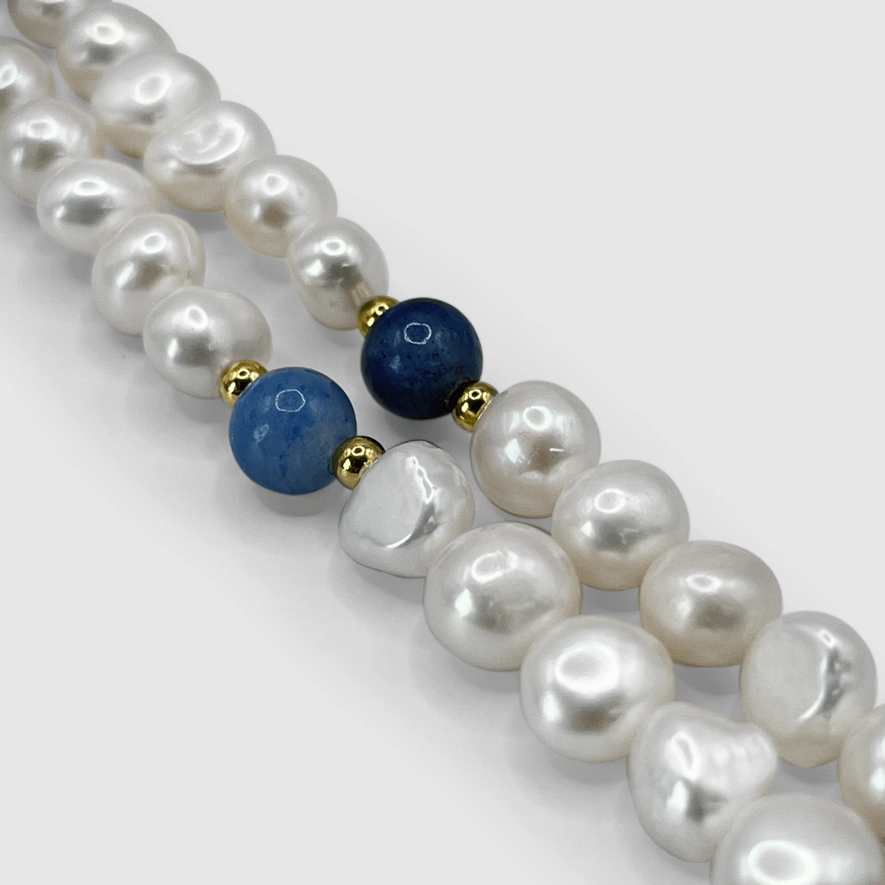 Cobalt Blue - Real Pearl Necklace - Image 3