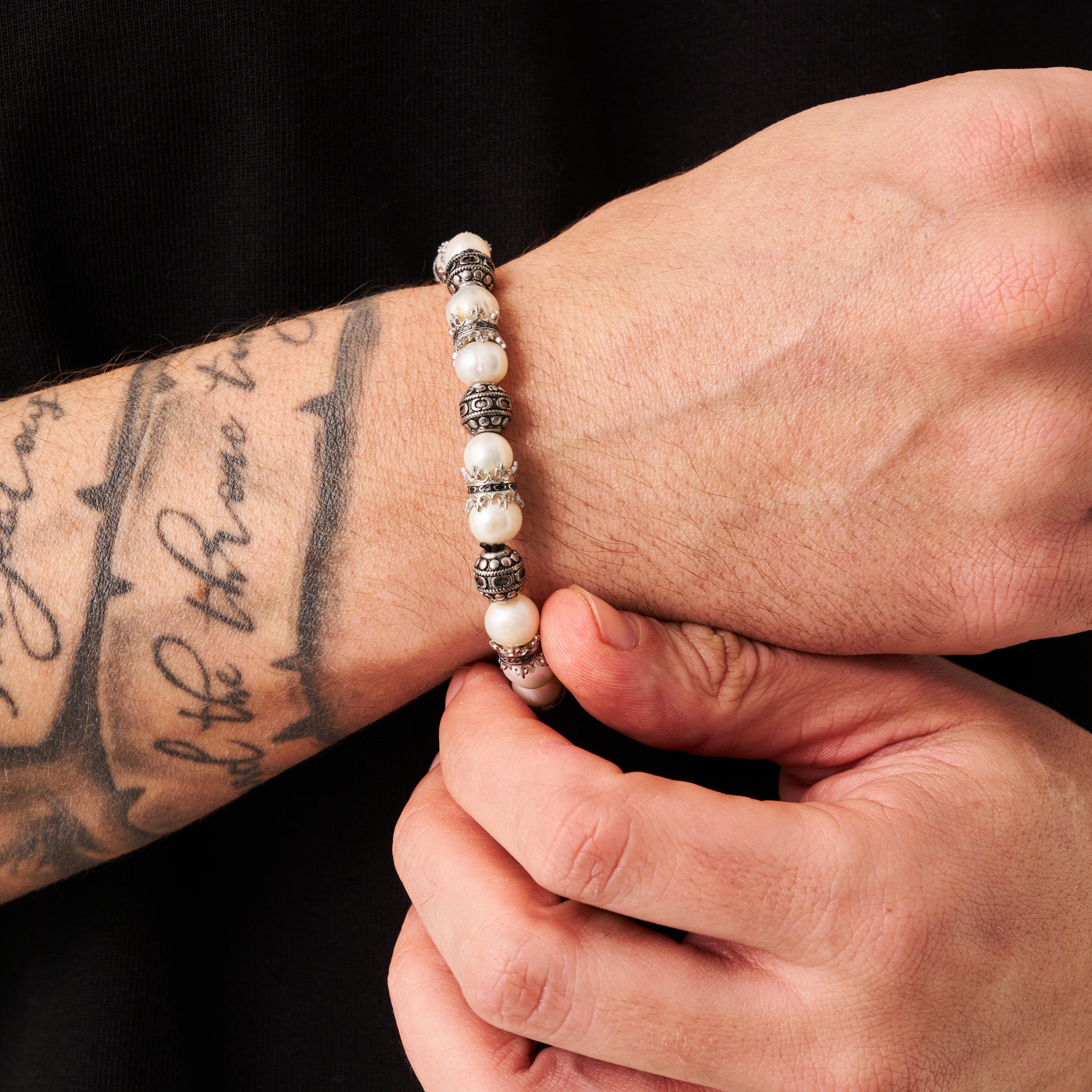 Crown Jewels Pearl Bracelet (Silver) - Image 3