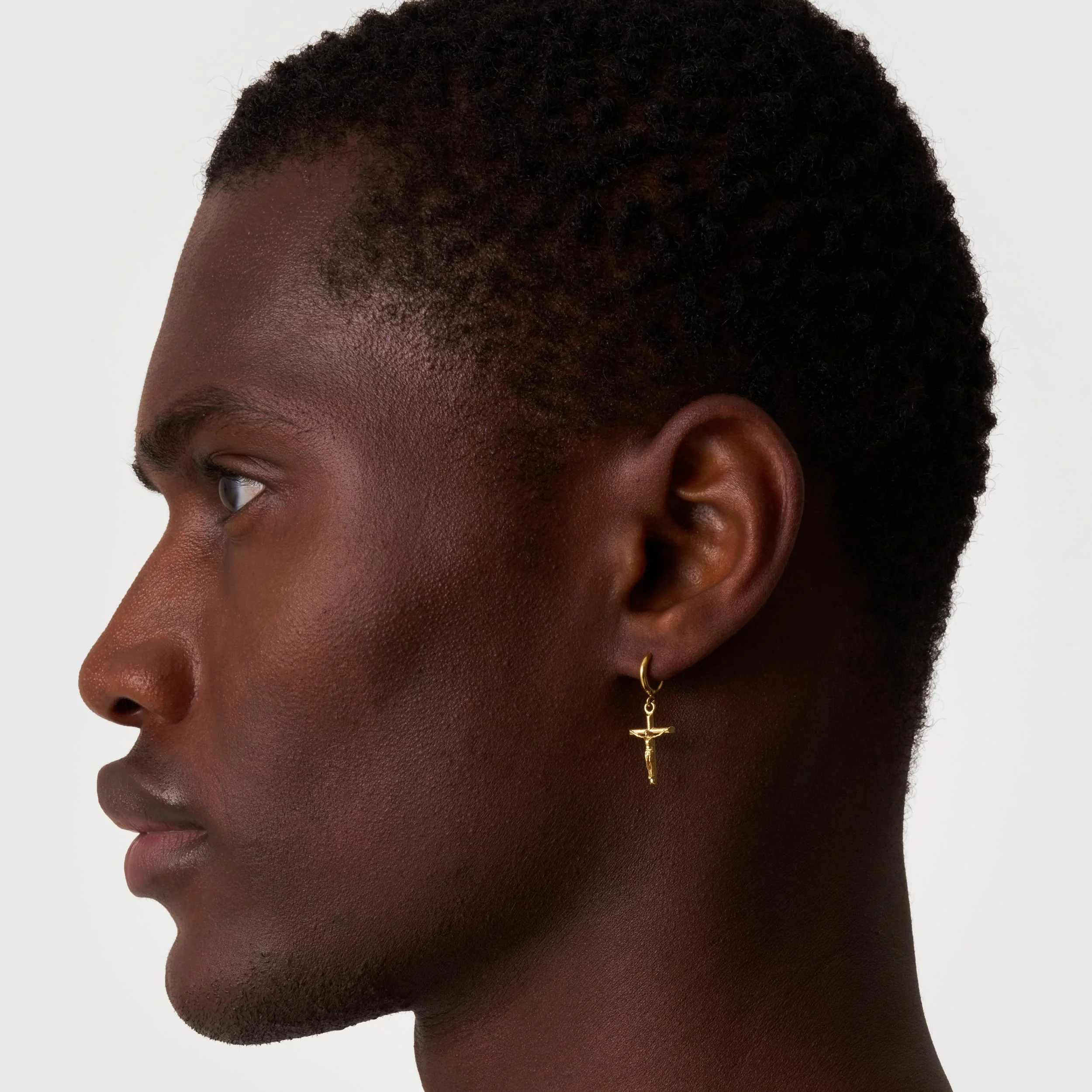 Crucifix Earring (Gold) - Image 4