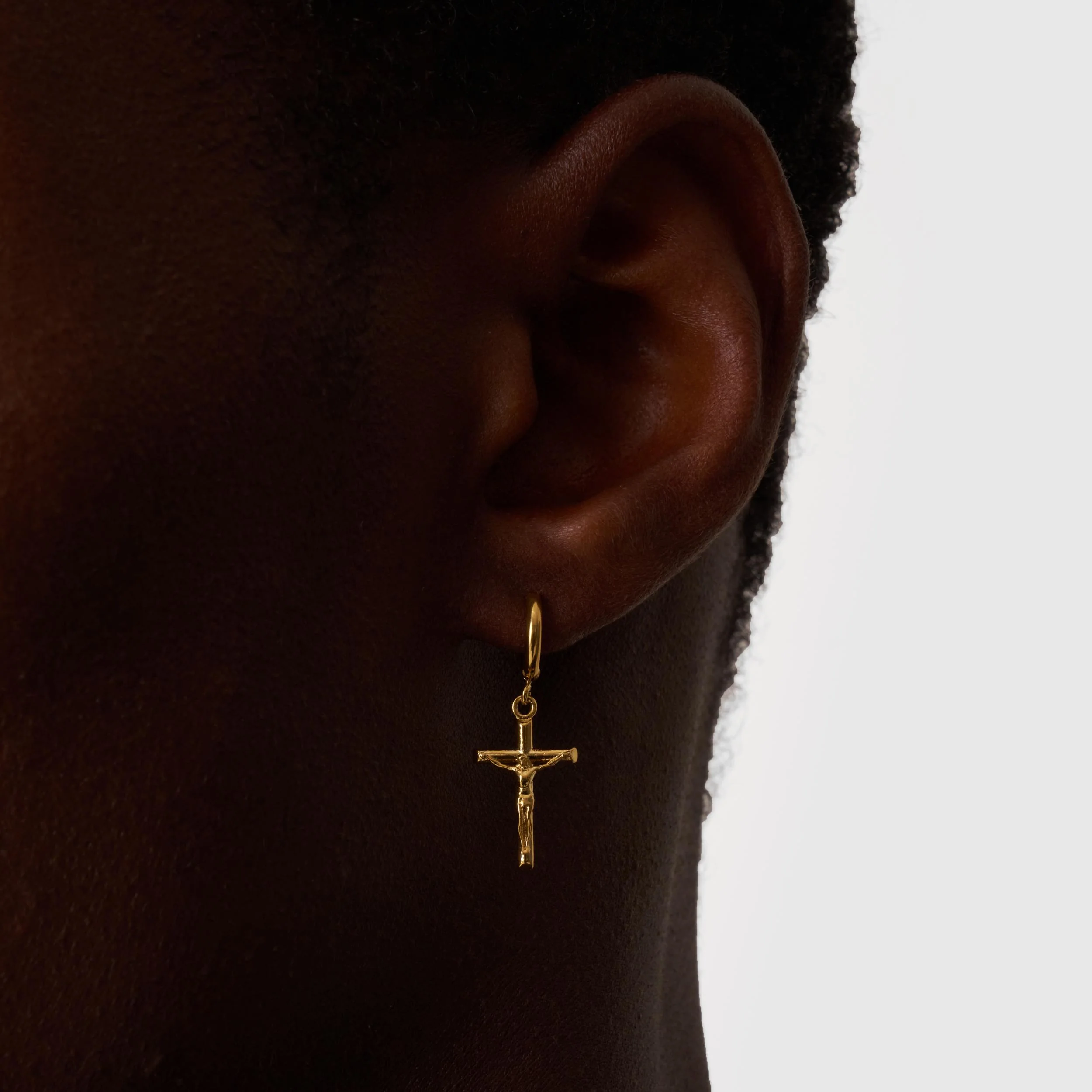 Crucifix Earring (Gold) - Image 6