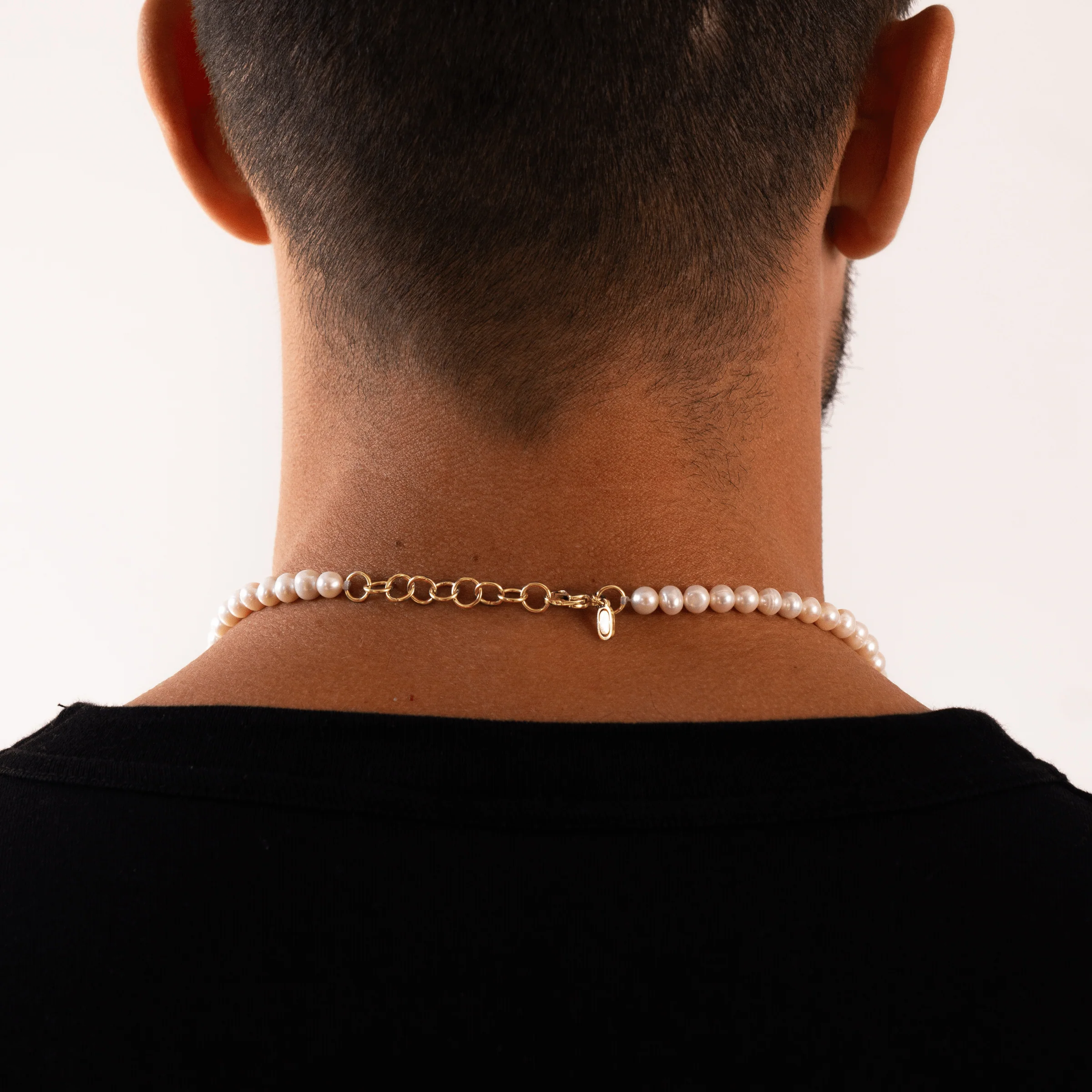 Crucifix Real Pearl Necklace (Gold) - Image 6