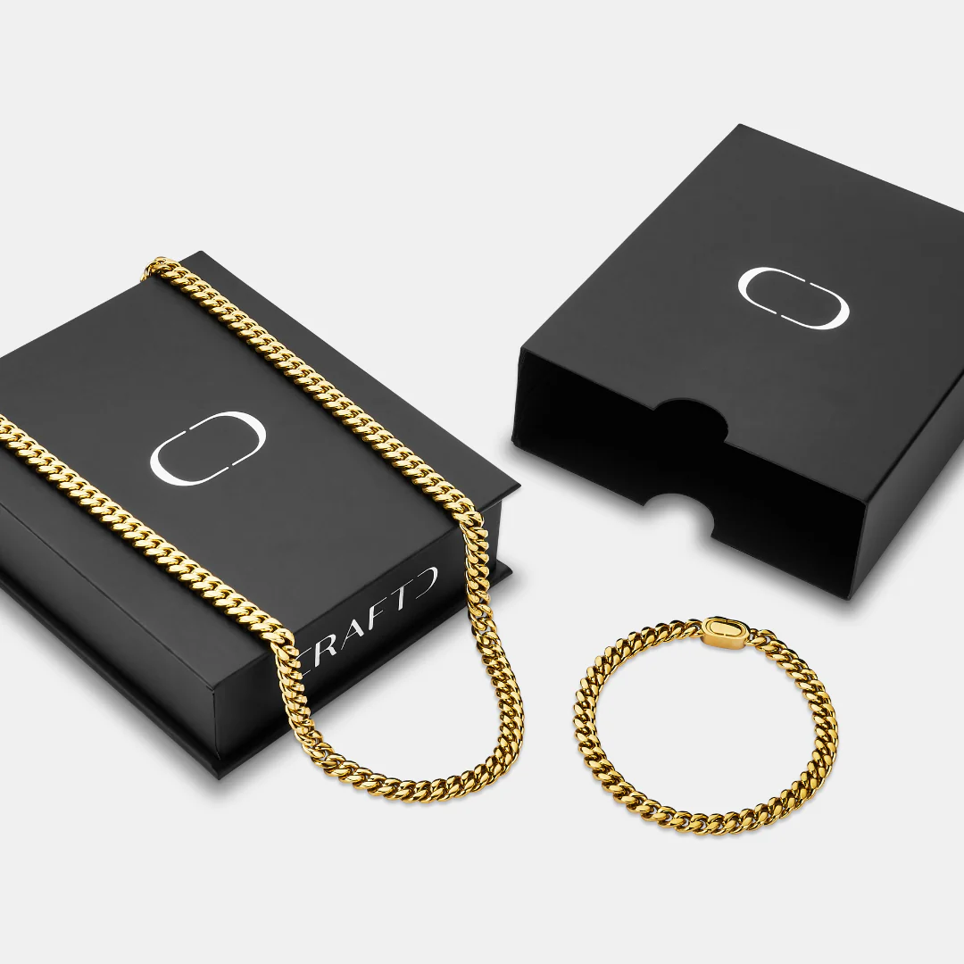 Cuban 6mm Gift Set (Gold) - Image 2