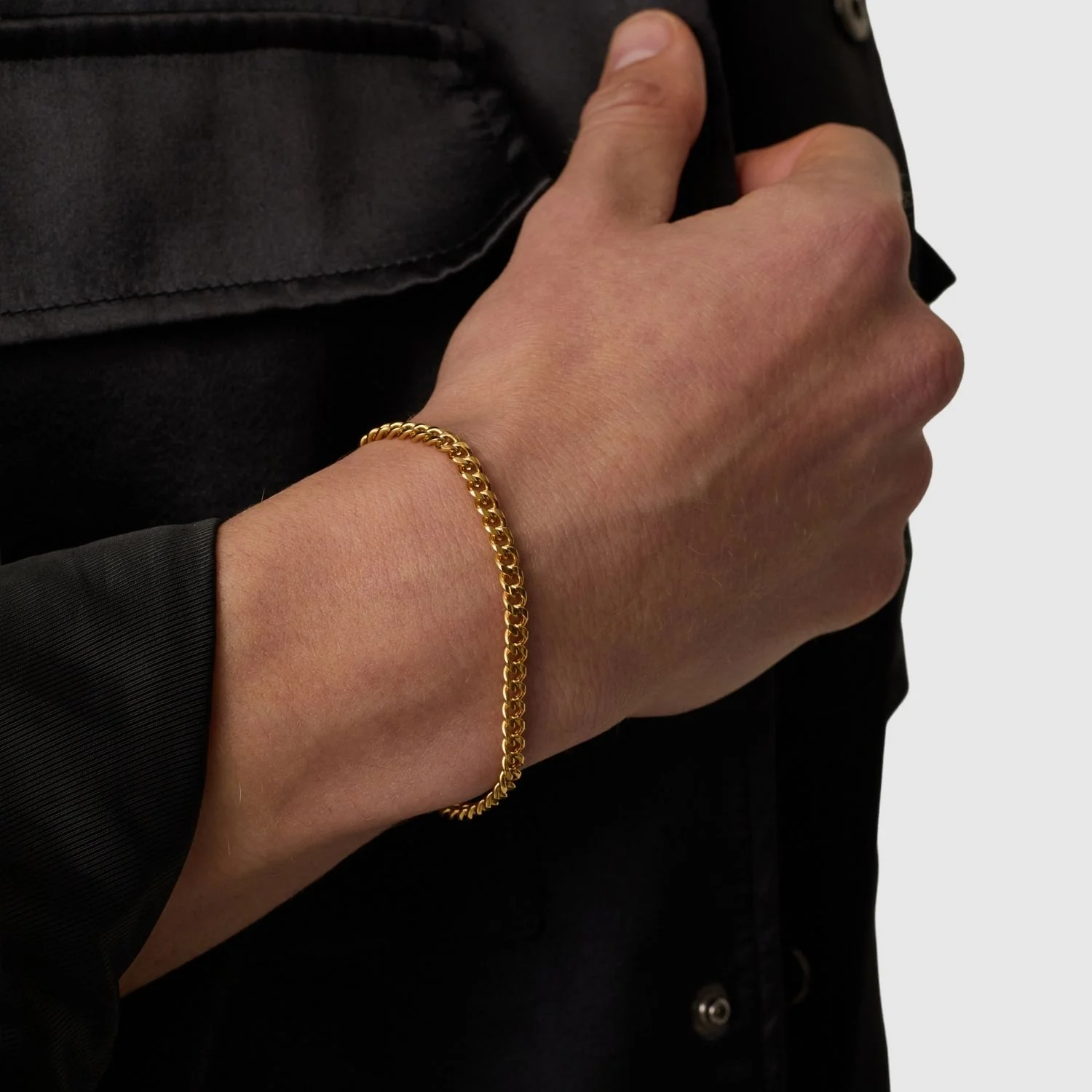Cuban Bracelet (Gold) 4mm - Image 5
