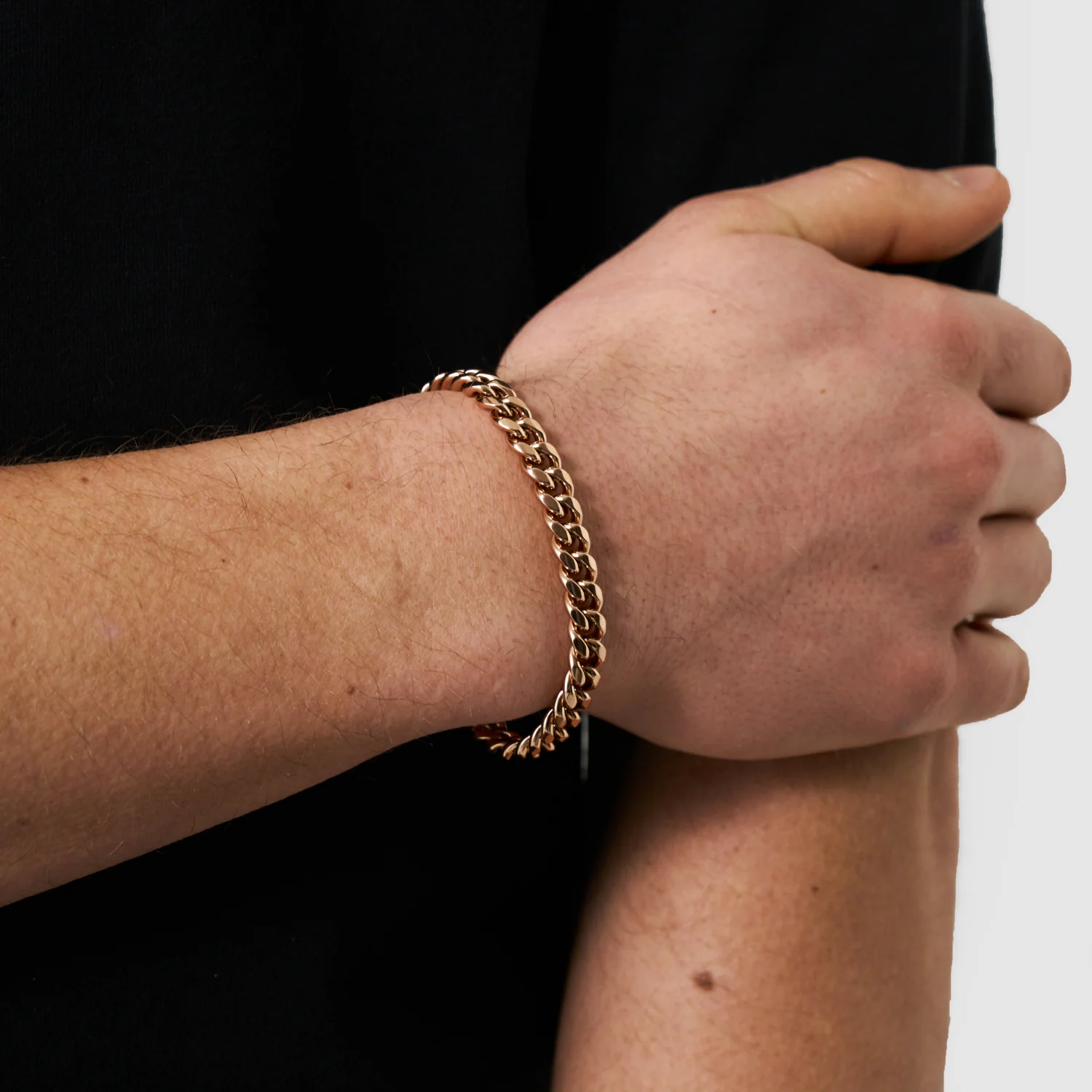 Cuban Bracelet (Rose Gold) 8mm - Image 3