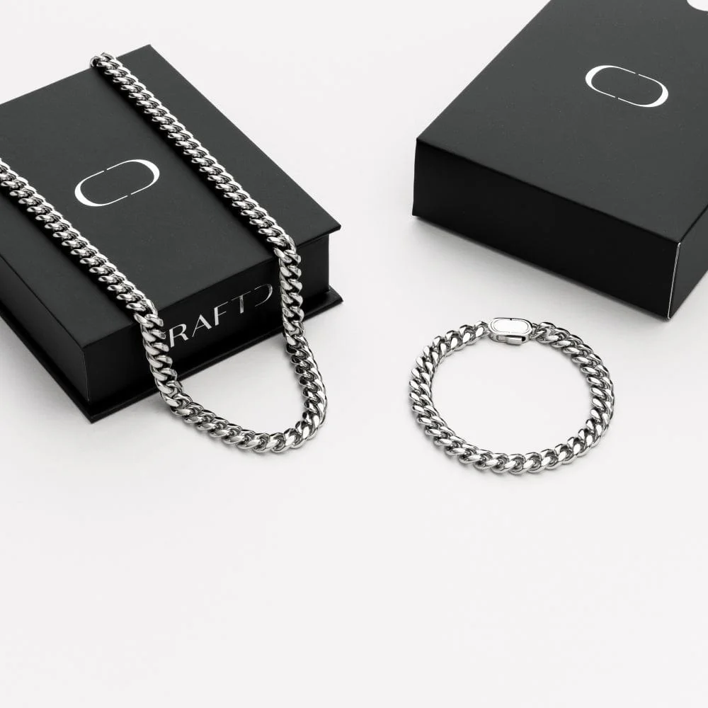 Cuban 8mm Gift Set (Silver) - Image 2