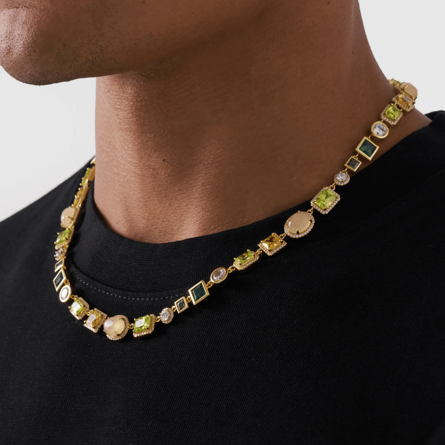 Emerald Gemstone Necklace (Gold) - Image 3