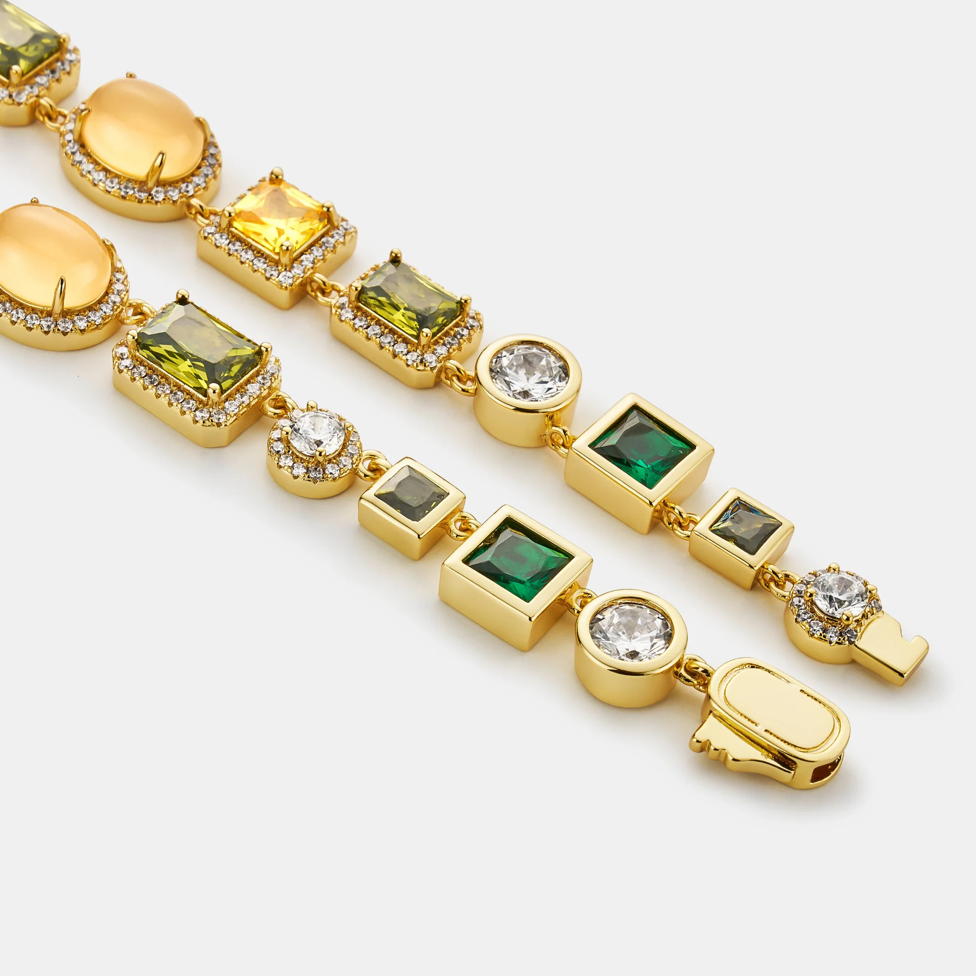 Emerald Gemstone Necklace (Gold) - Image 4