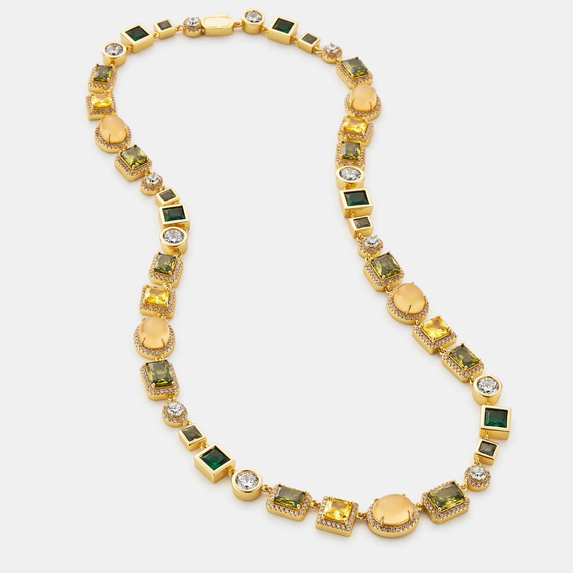 Emerald Gemstone Necklace (Gold) - Image 5