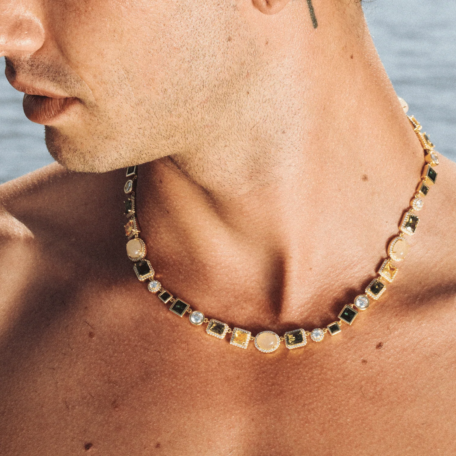 Emerald Gemstone Necklace (Gold) - Image 7