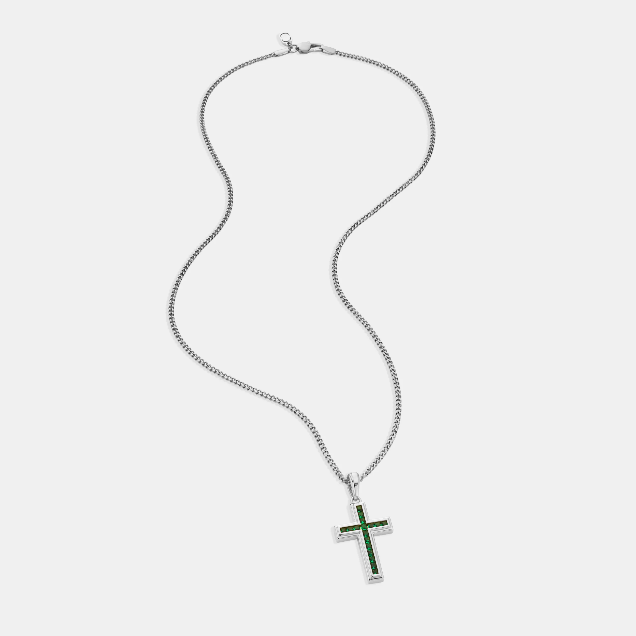 Emerald Stone Cross (Silver) - Image 5