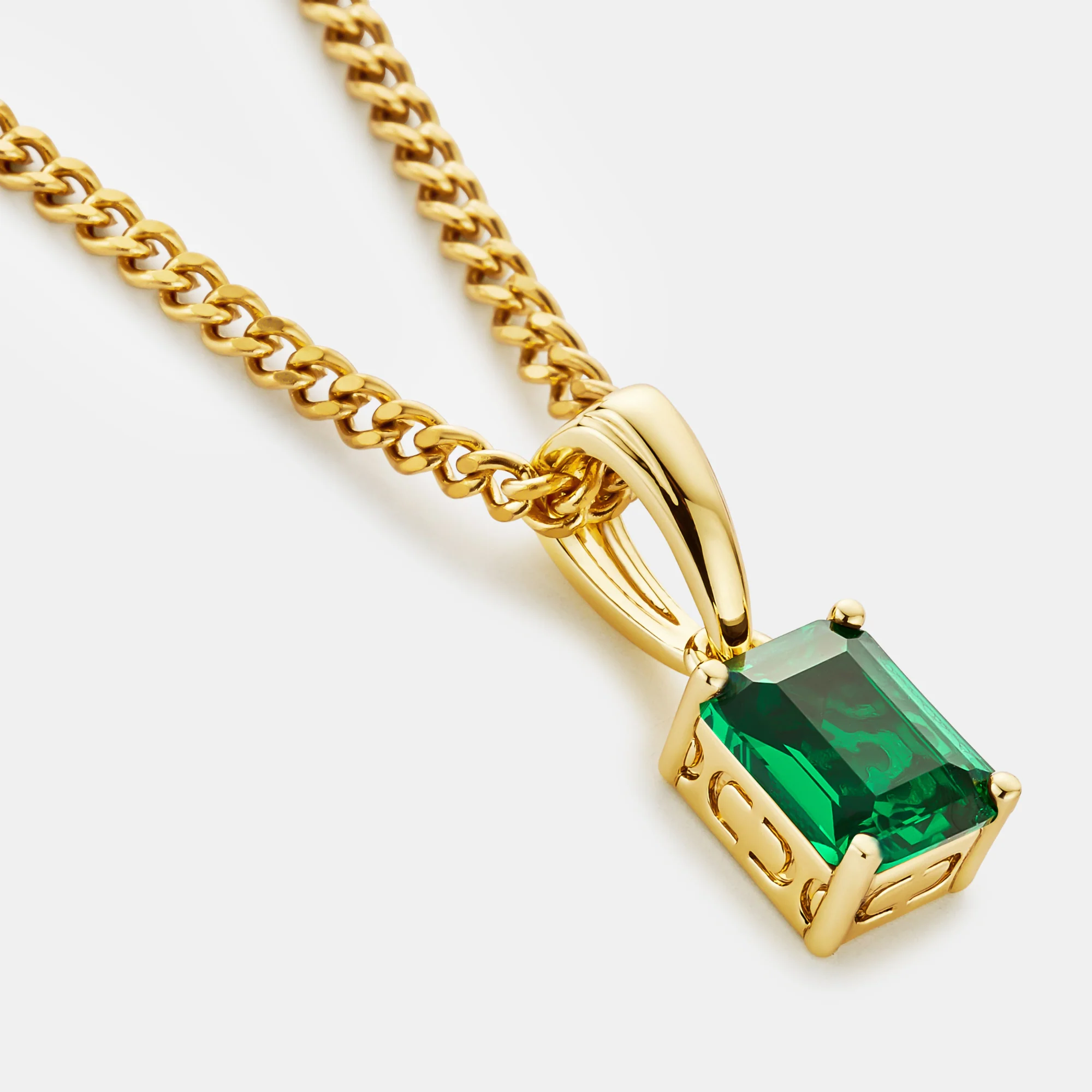 Emerald Stone Pendant (Gold) - Image 4