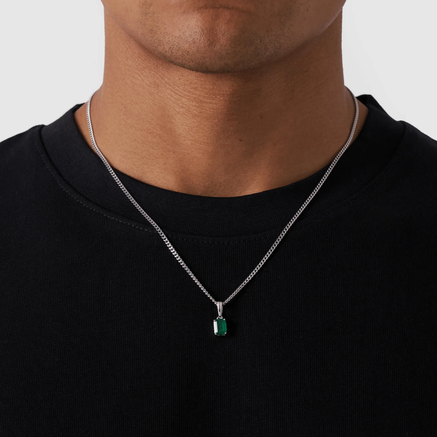 Emerald Stone Pendant (Silver) - Image 2