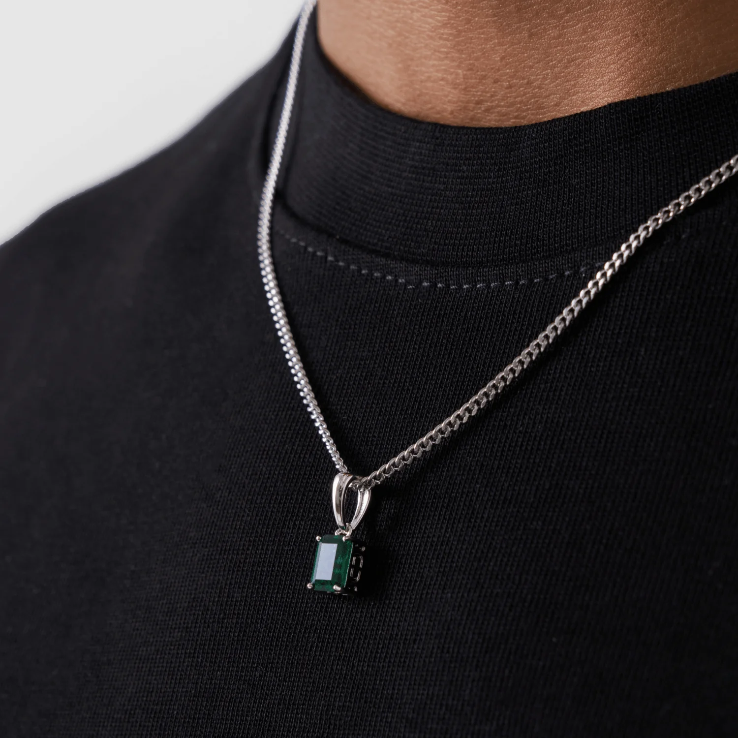 Emerald Stone Pendant (Silver) - Image 3