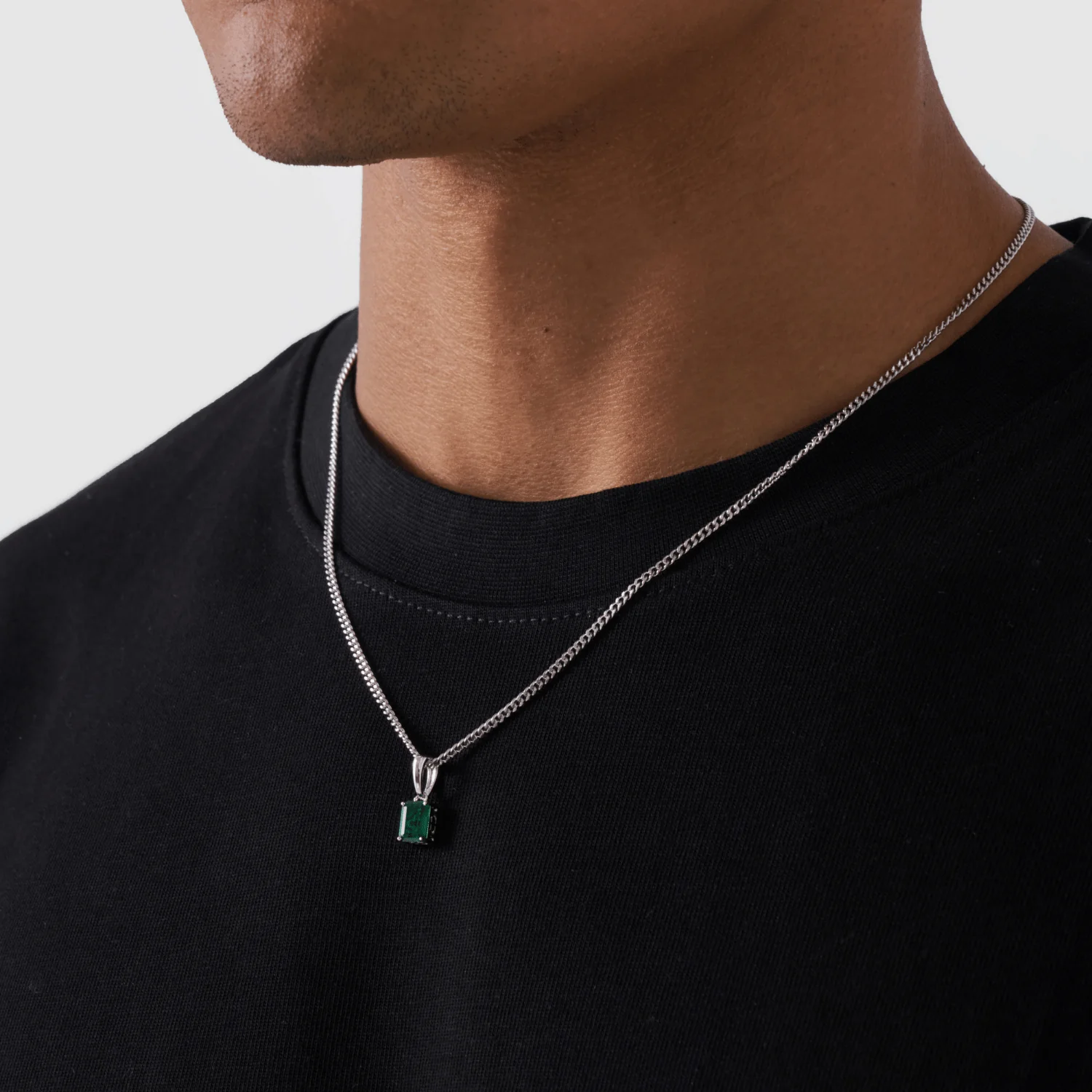 Emerald Stone Pendant (Silver) - Image 5