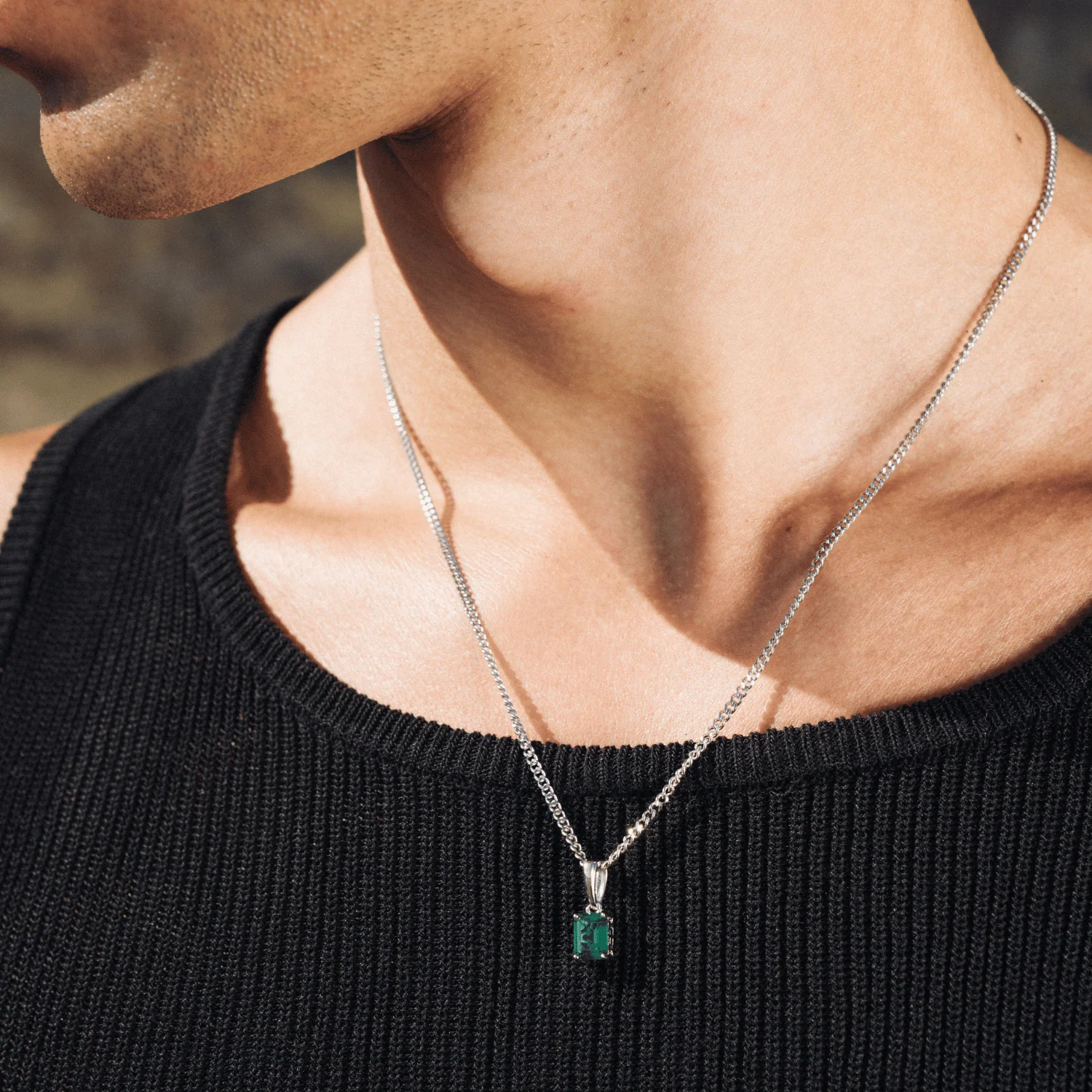 Emerald Stone Pendant (Silver) - Image 6