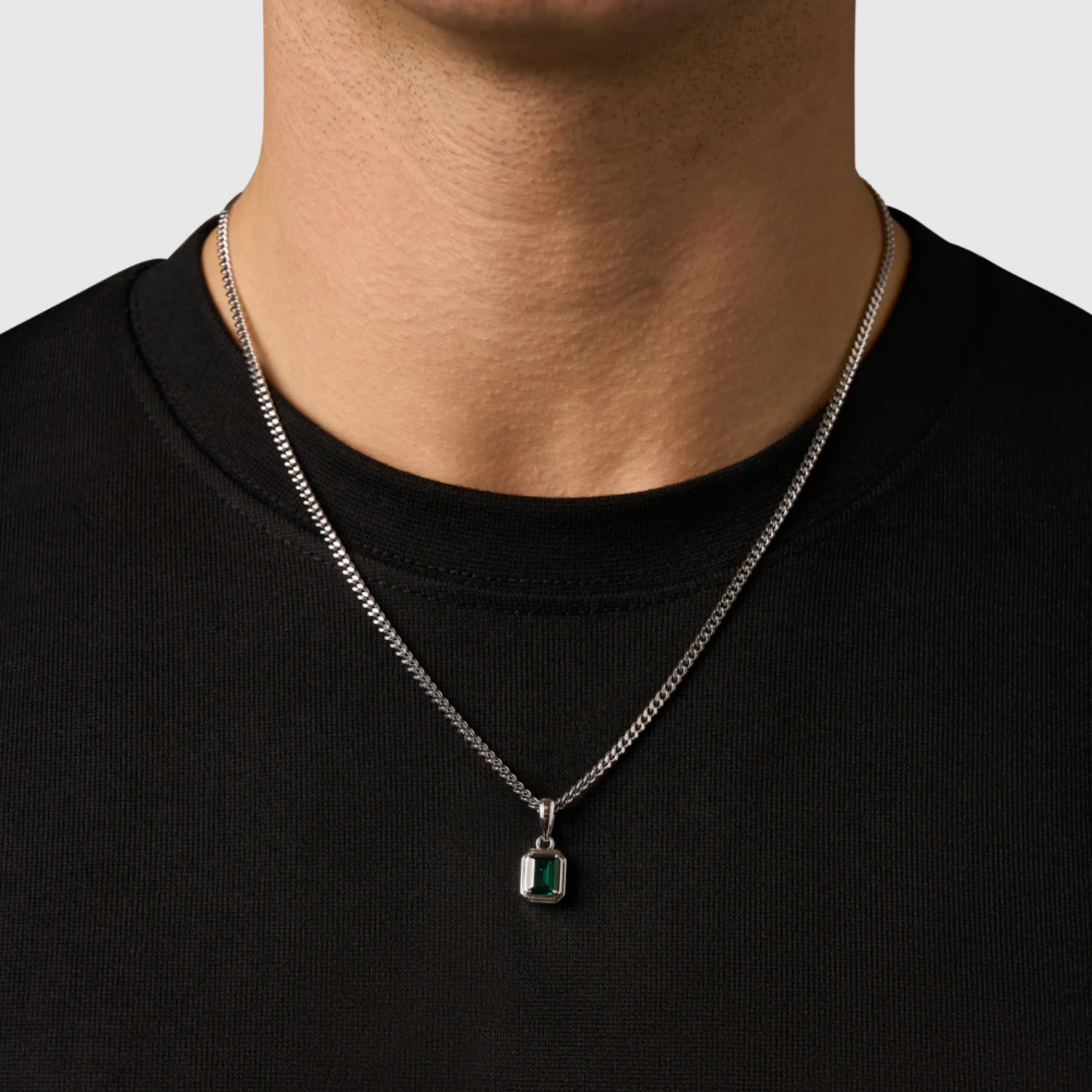 Emerald Stone Rectangle (Silver) - Image 2