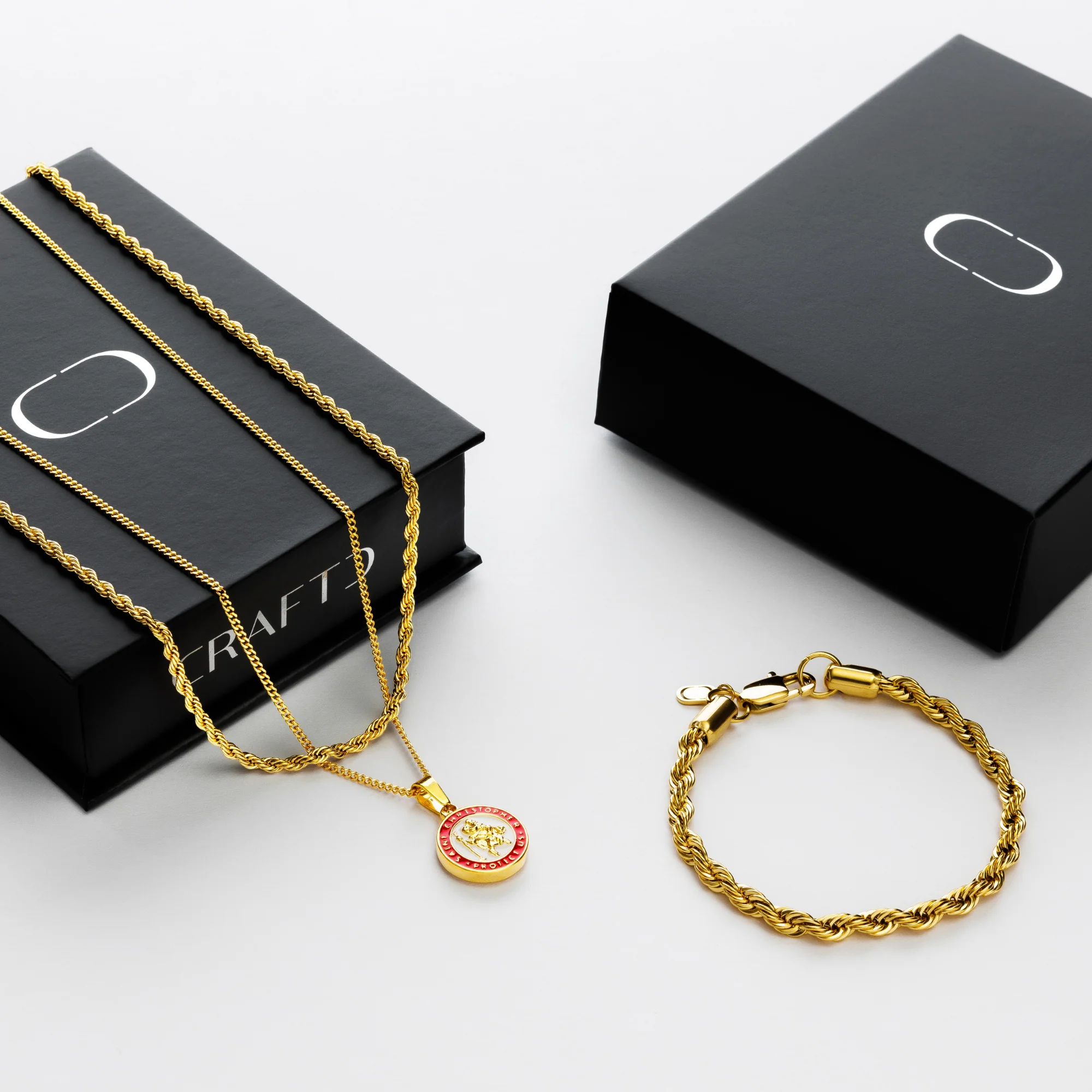 Enamel Saint Christopher Gift Set (Gold) - Image 2