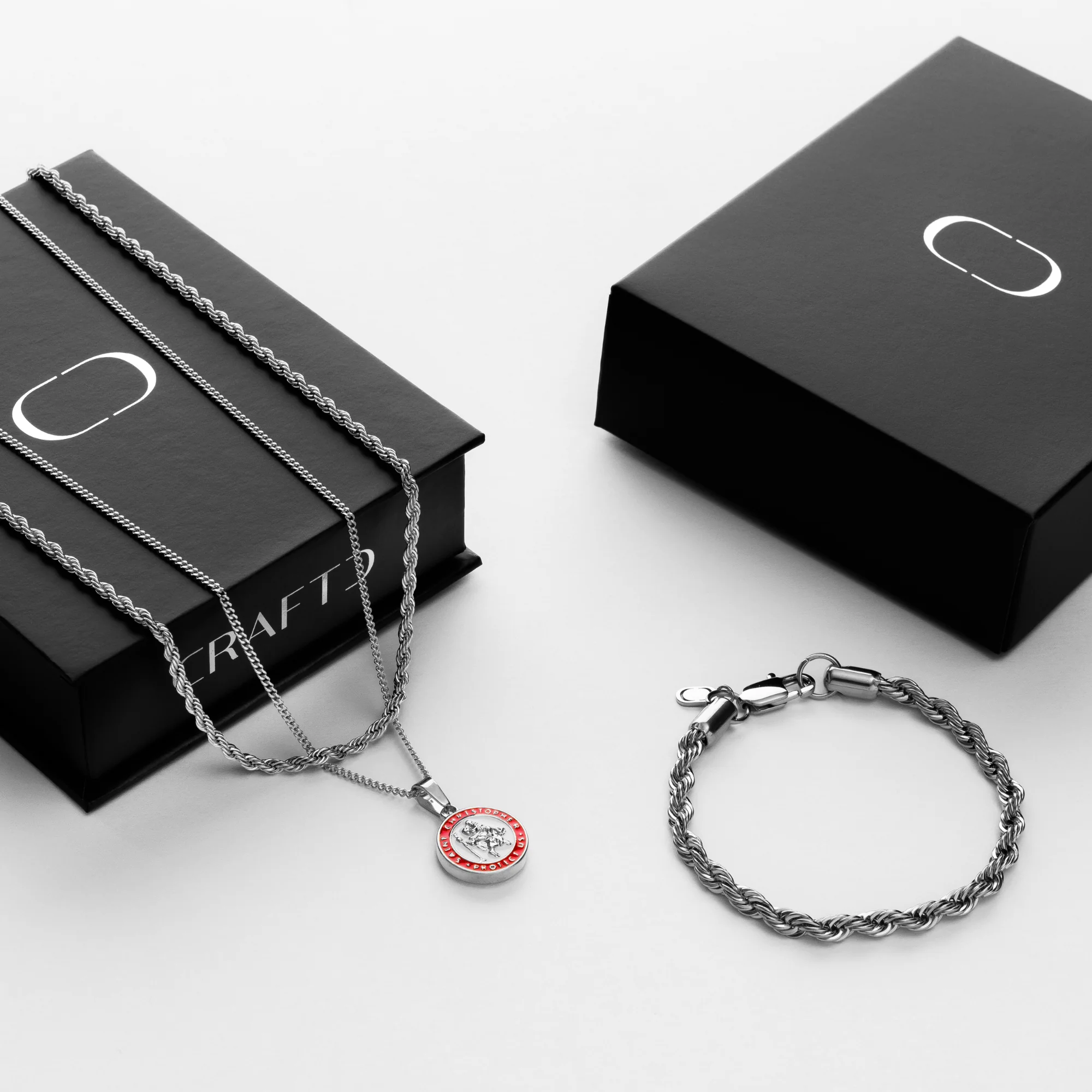 Enamel Saint Christopher Gift Set (Silver) - Image 2