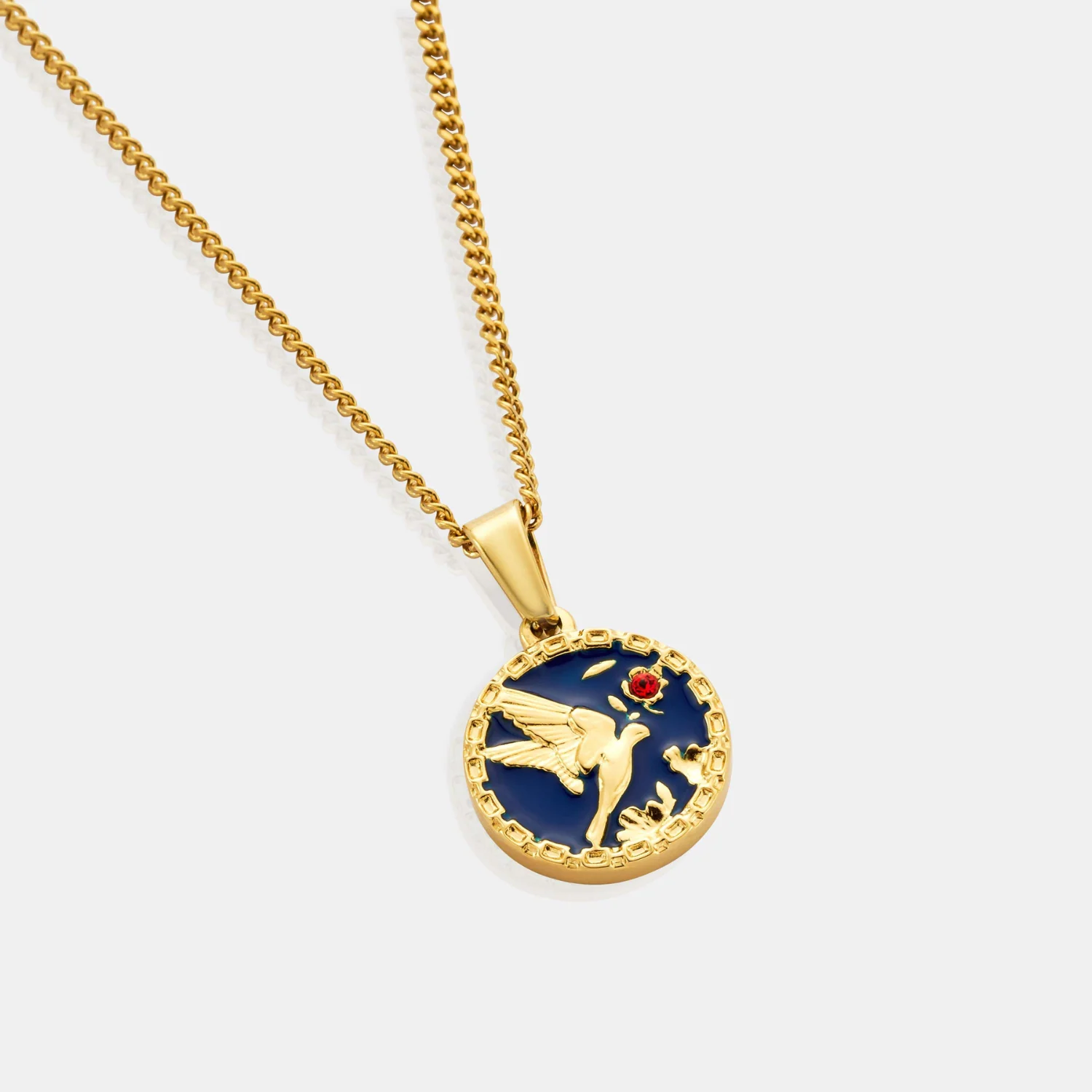 Enamel Swallow Pendant (Gold) - Image 4