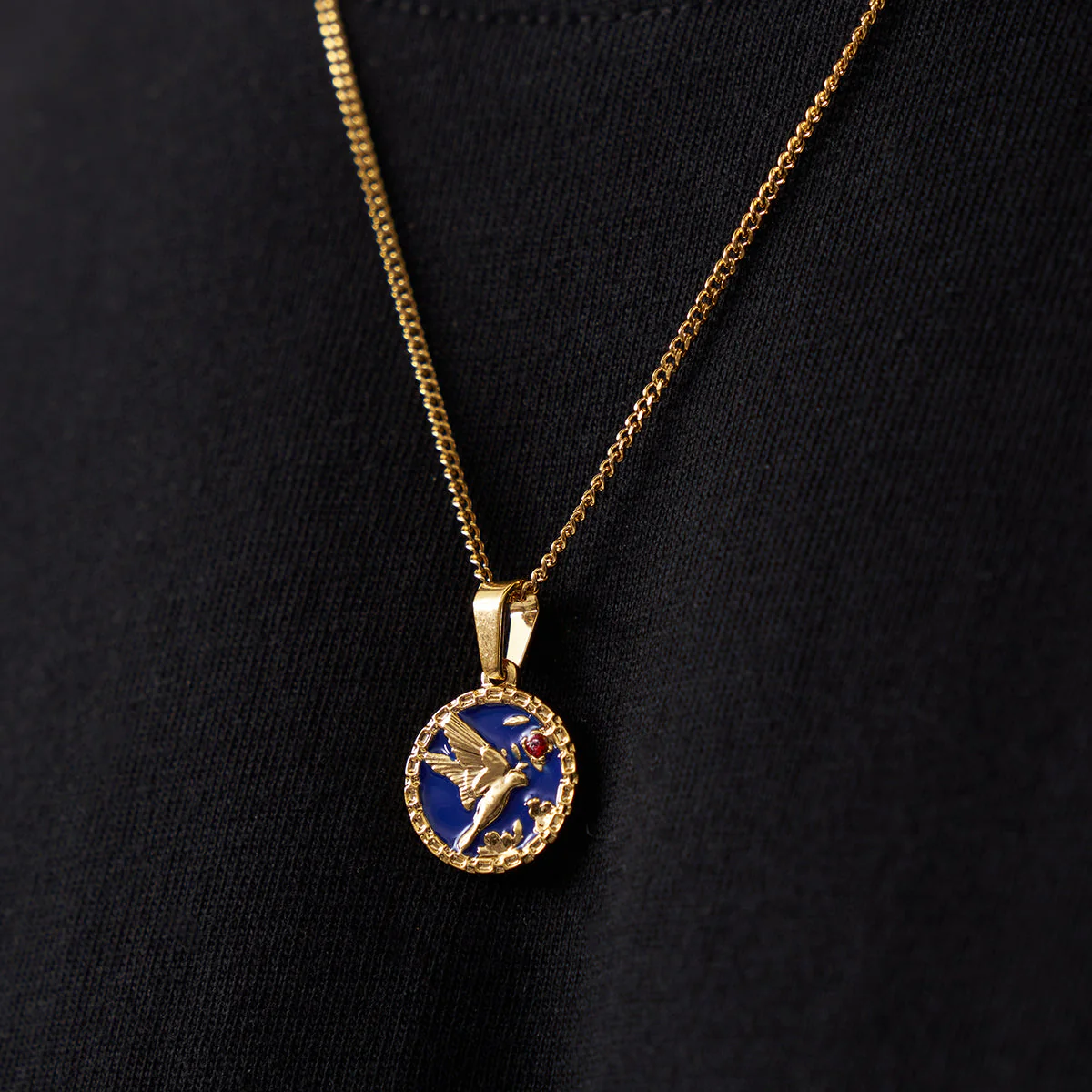 Enamel Swallow Pendant (Gold) - Image 5