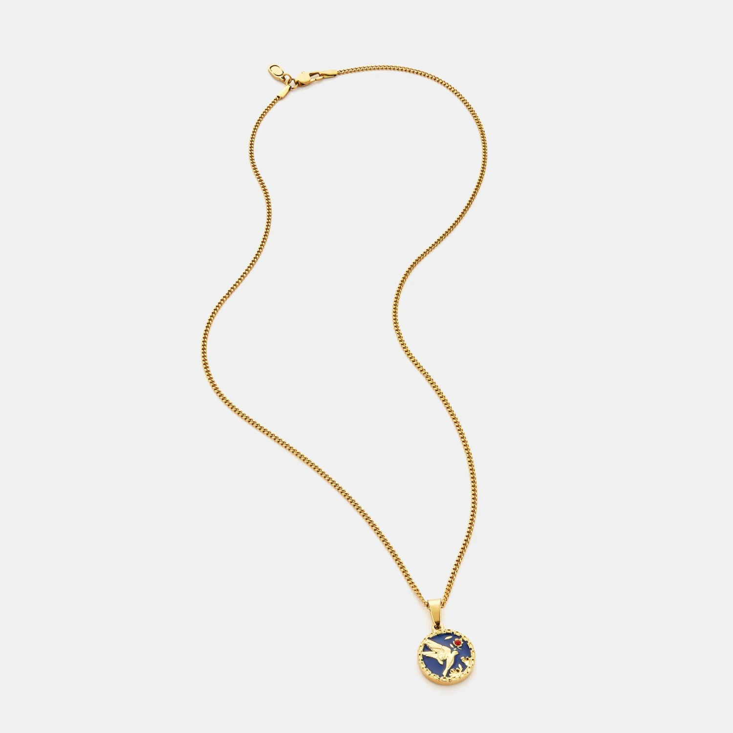 Enamel Swallow Pendant (Gold) - Image 6