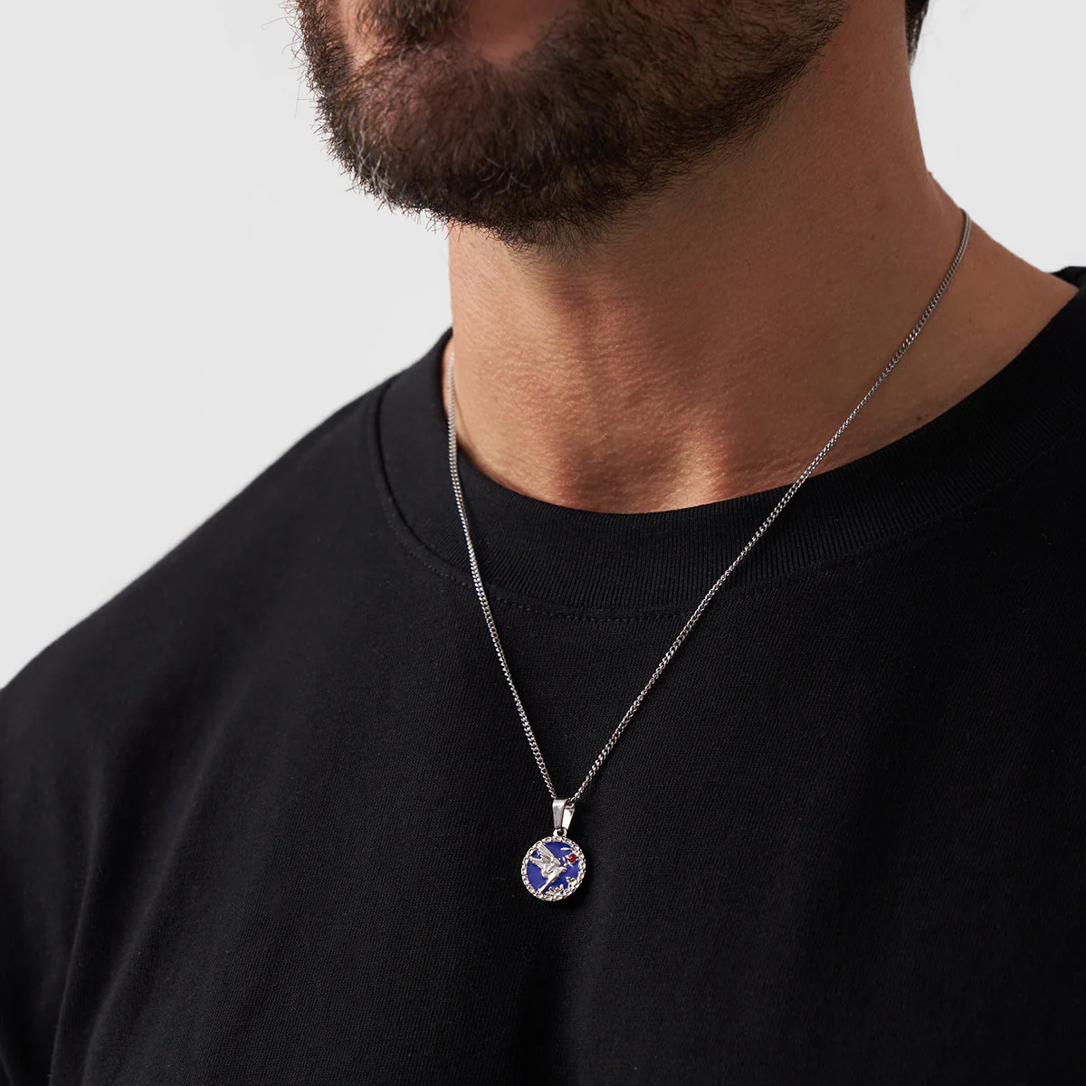 Enamel Swallow Pendant (Silver) - Image 3