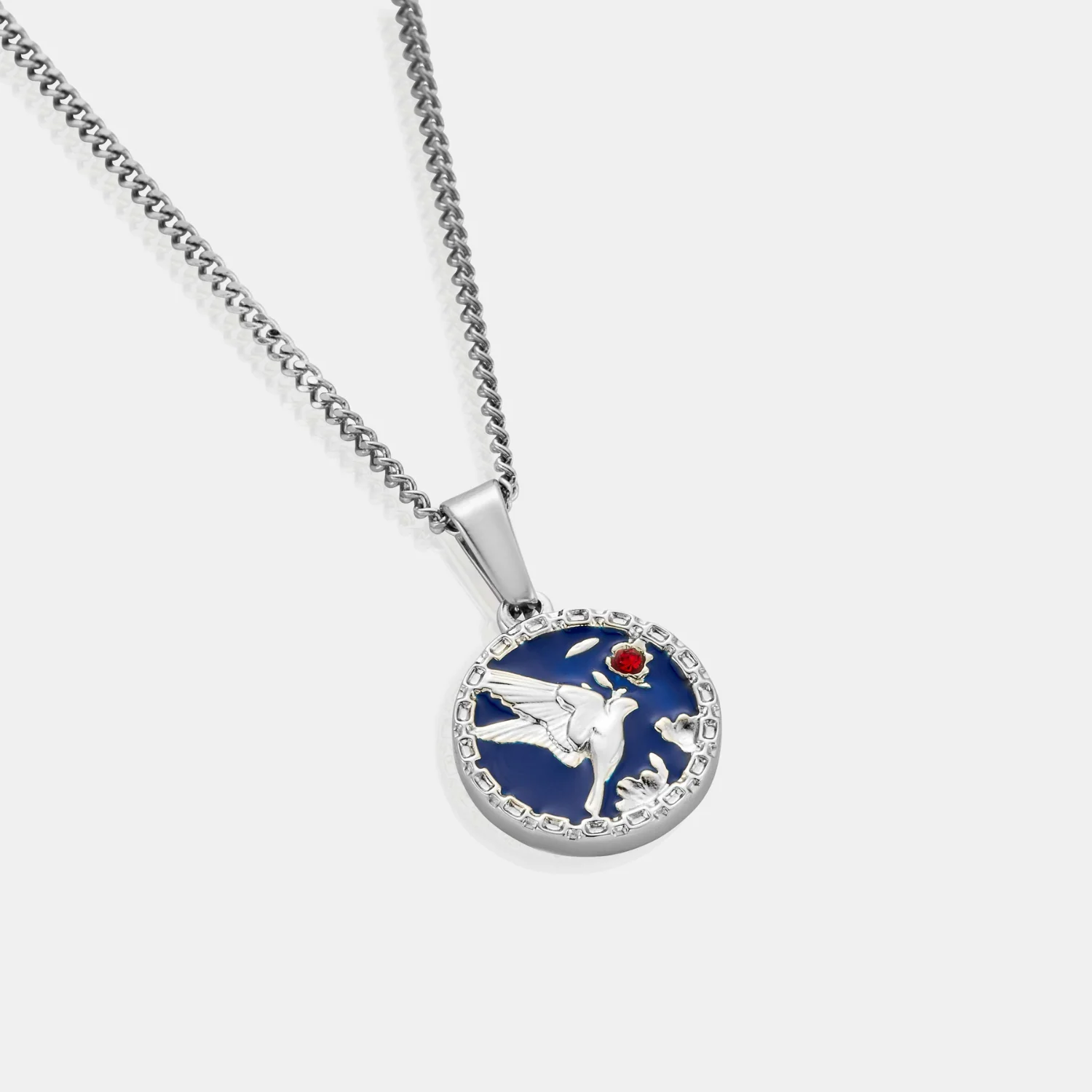 Enamel Swallow Pendant (Silver) - Image 4