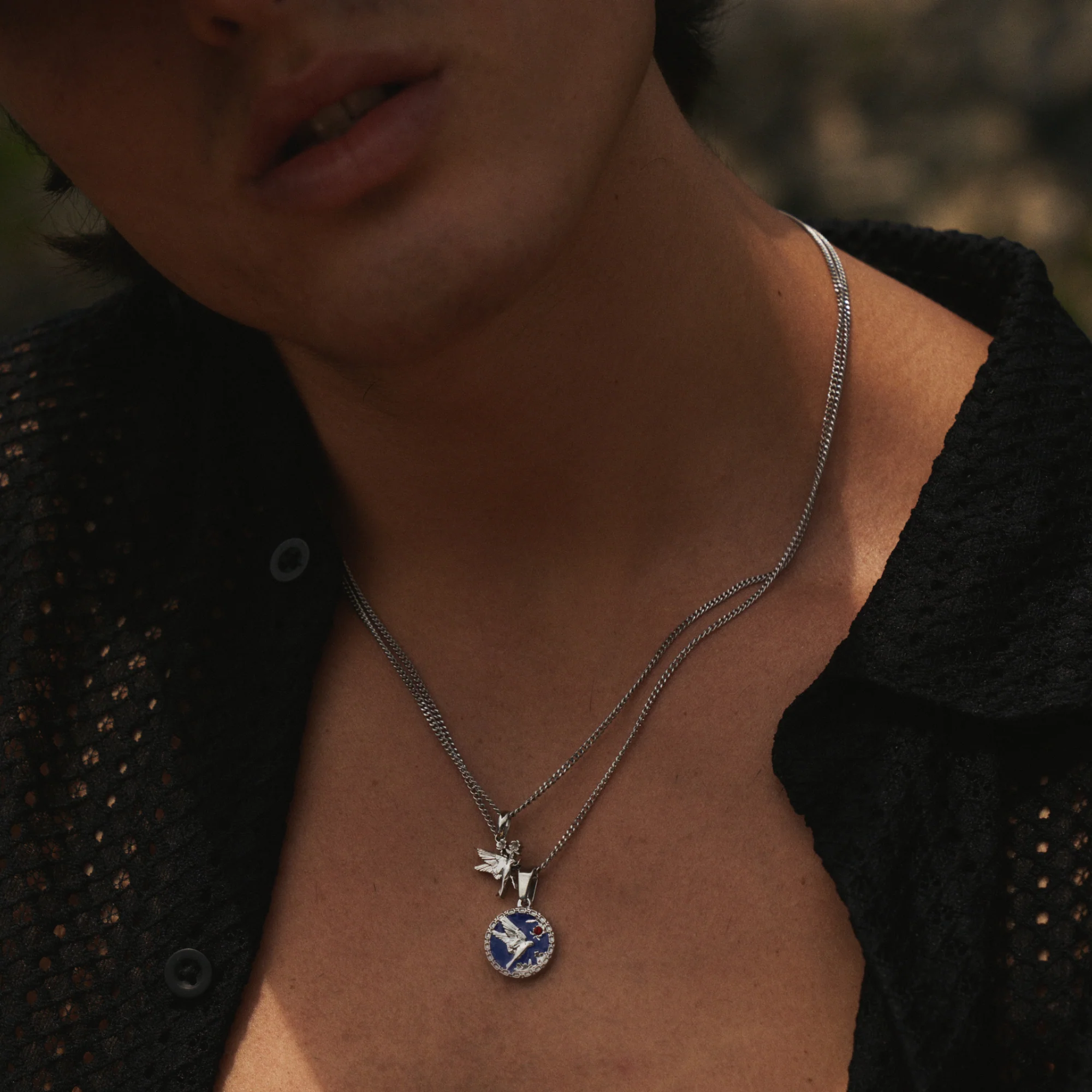 Enamel Swallow Pendant (Silver) - Image 5