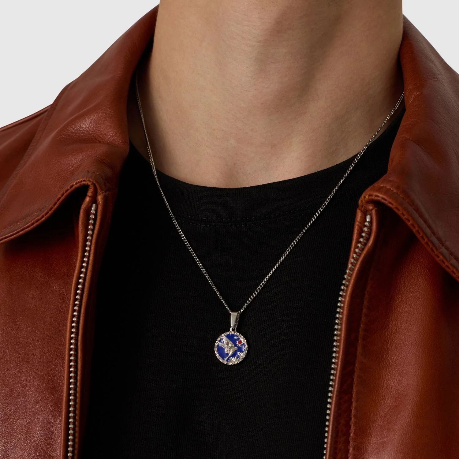 Enamel Swallow Pendant (Silver) - Image 7