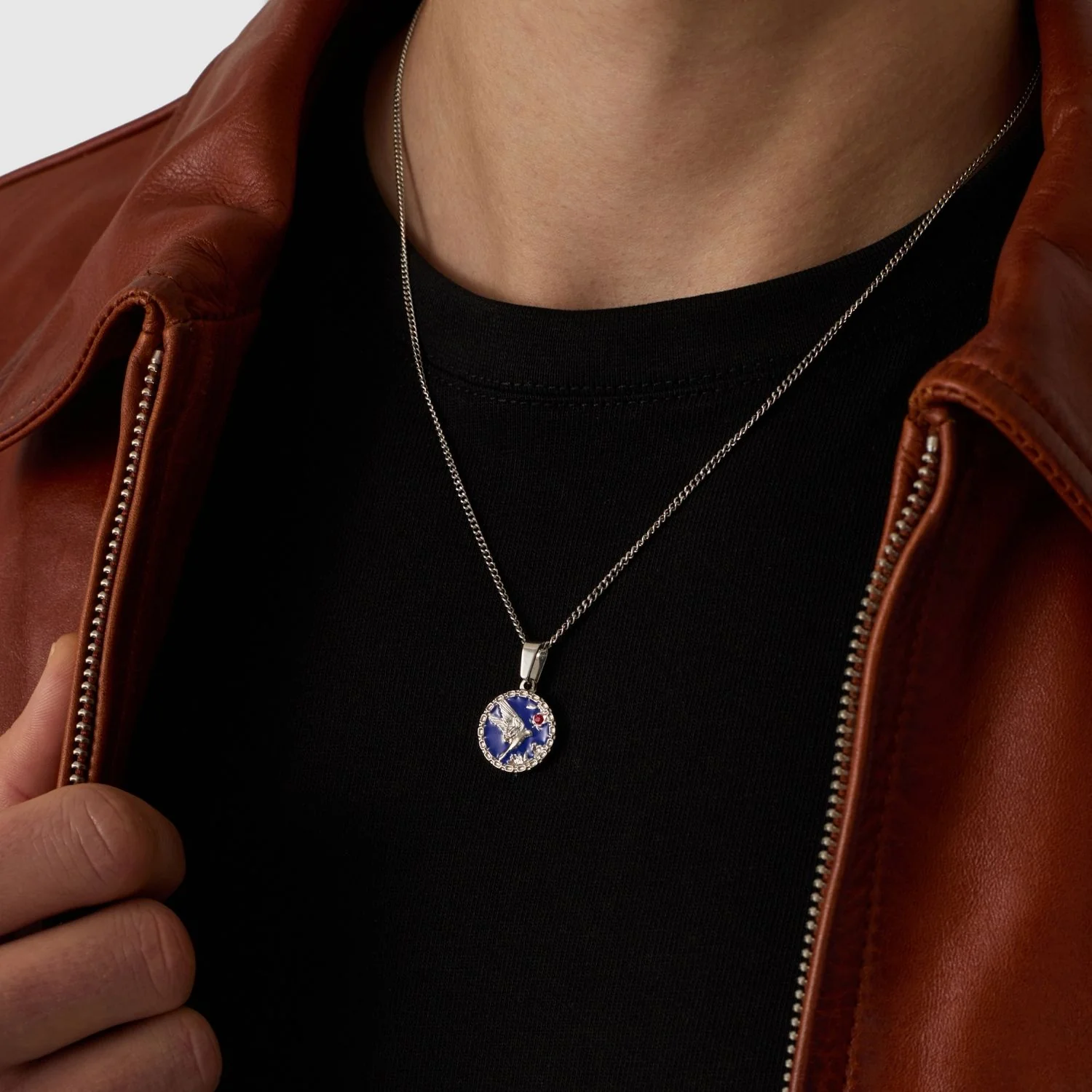 Enamel Swallow Pendant (Silver) - Image 8
