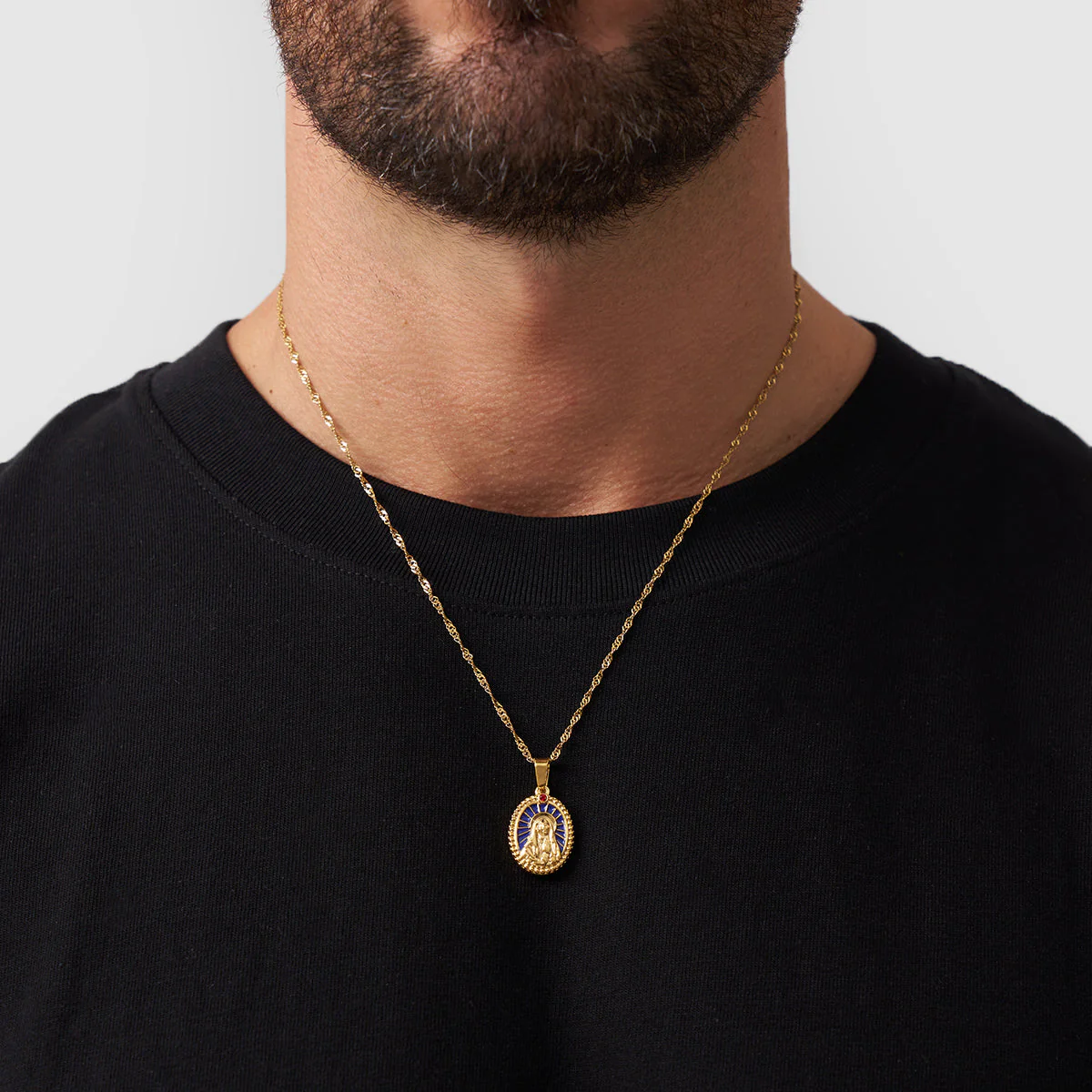 Enamel Virgin Mary (Gold) - Image 2